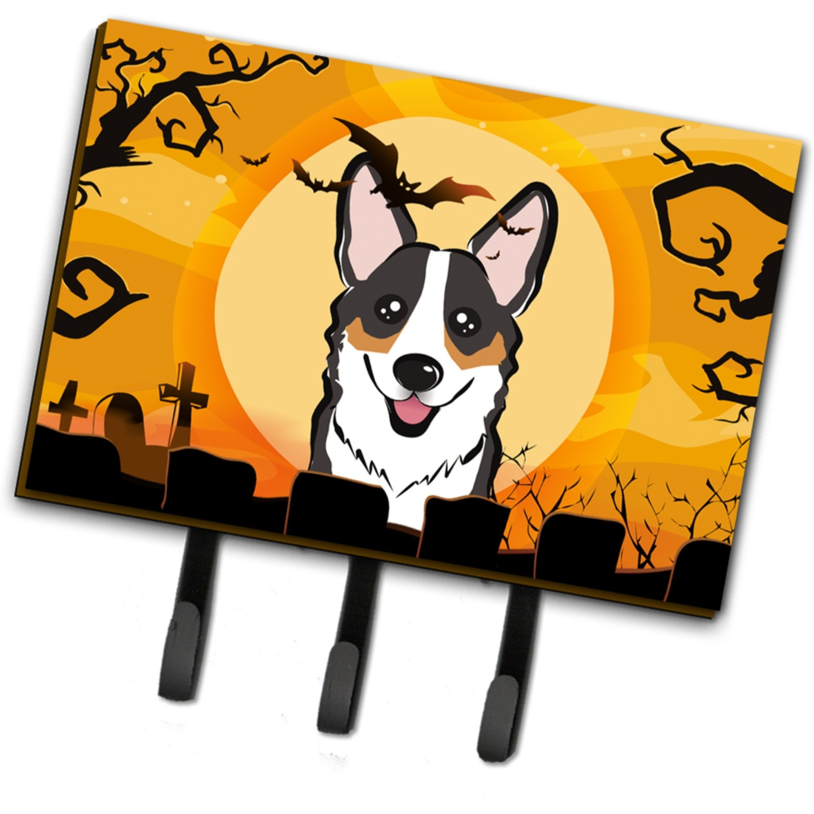 &quotCaroline's Treasures BB1813TH68 Halloween Tricolor Corgi Leash or Key Holder, Large, Multicolor"
