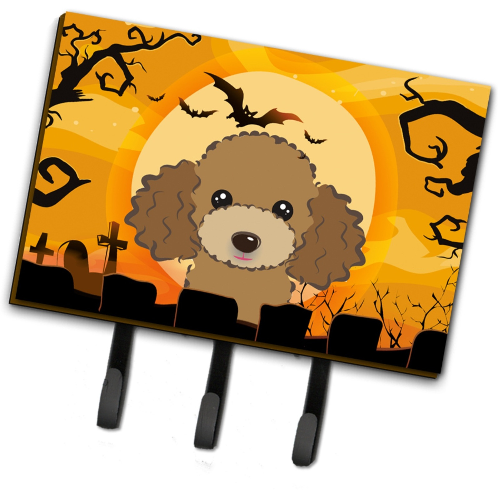 &quotCaroline's Treasures BB1814TH68 Halloween Chocolate Brown Poodle Leash or Key Holder, Large, Multicolor"