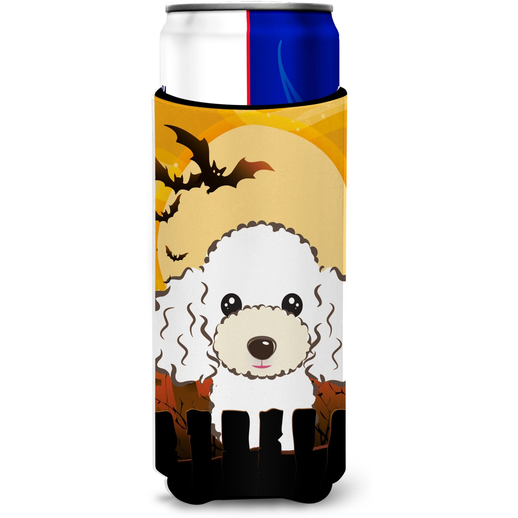 &quotCaroline's Treasures Halloween White Poodle Michelob Ultra Koozies for Slim Cans, Multicolor"