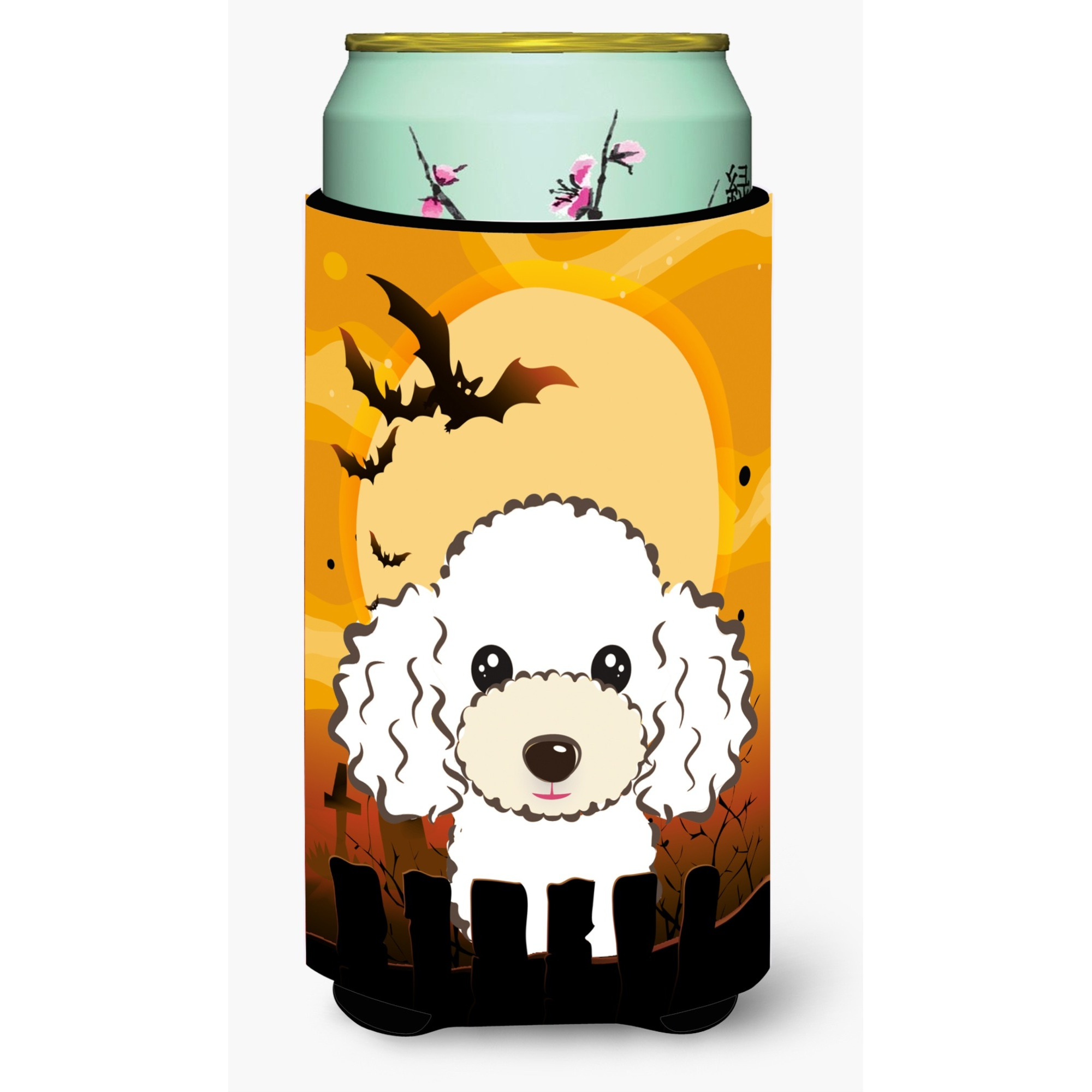 &quotCaroline's Treasures Halloween White Poodle Tall Boy Koozie Hugger, Multicolor"