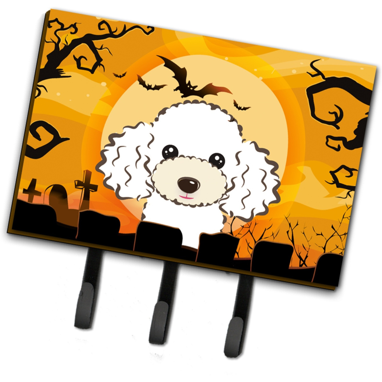 &quotCaroline's Treasures BB1815TH68 Halloween White Poodle Leash or Key Holder, Large, Multicolor"