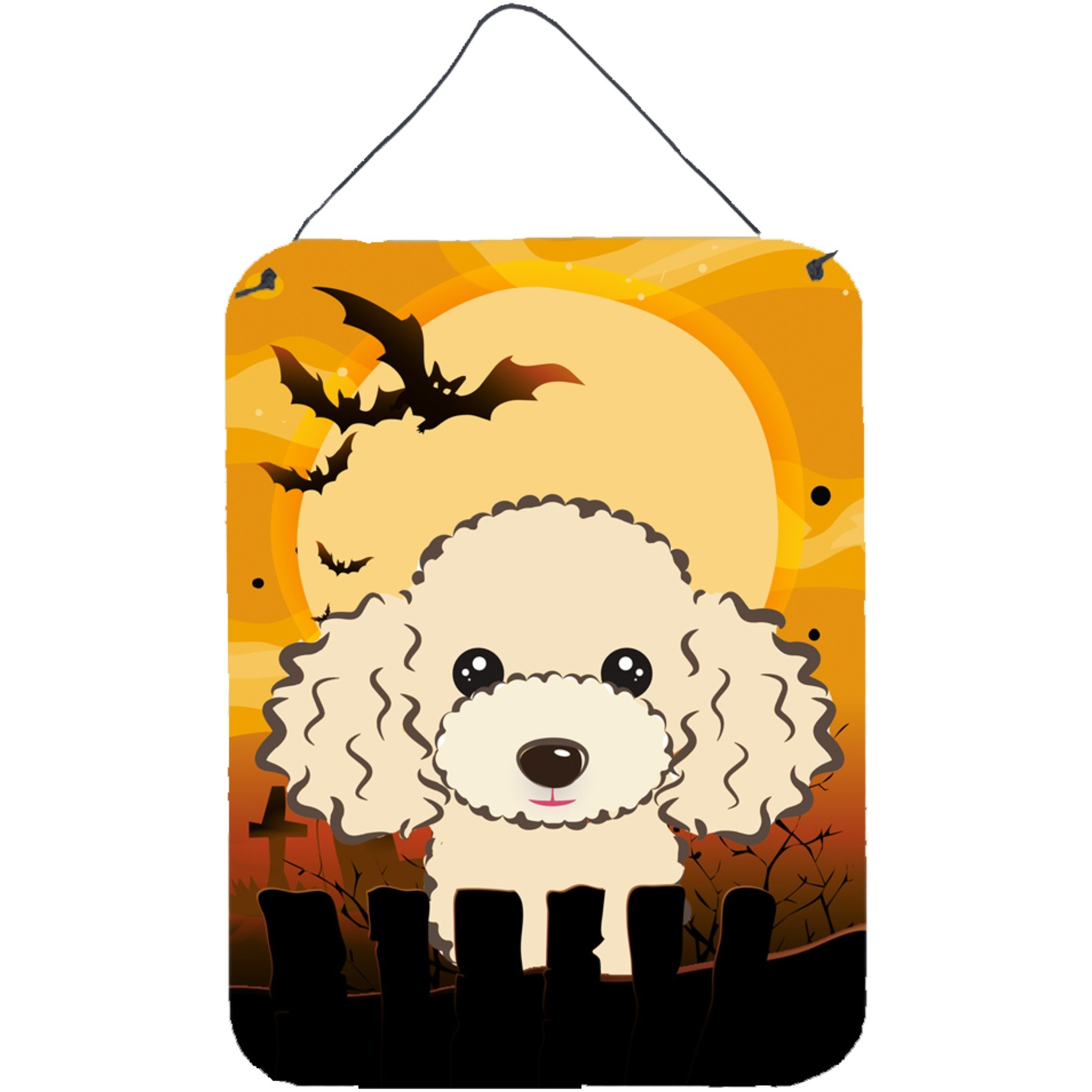 &quotCaroline's Treasures Halloween Buff Poodle Wall or Door Hanging Prints BB1816DS1216, 16HX12W, Multicolor"