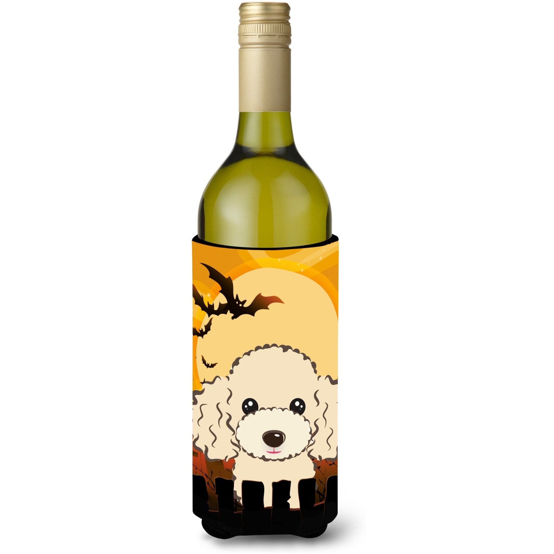 &quotCaroline's Treasures Halloween Buff Poodle Wine Bottle Koozie Hugger, 750 ml, Multicolor"