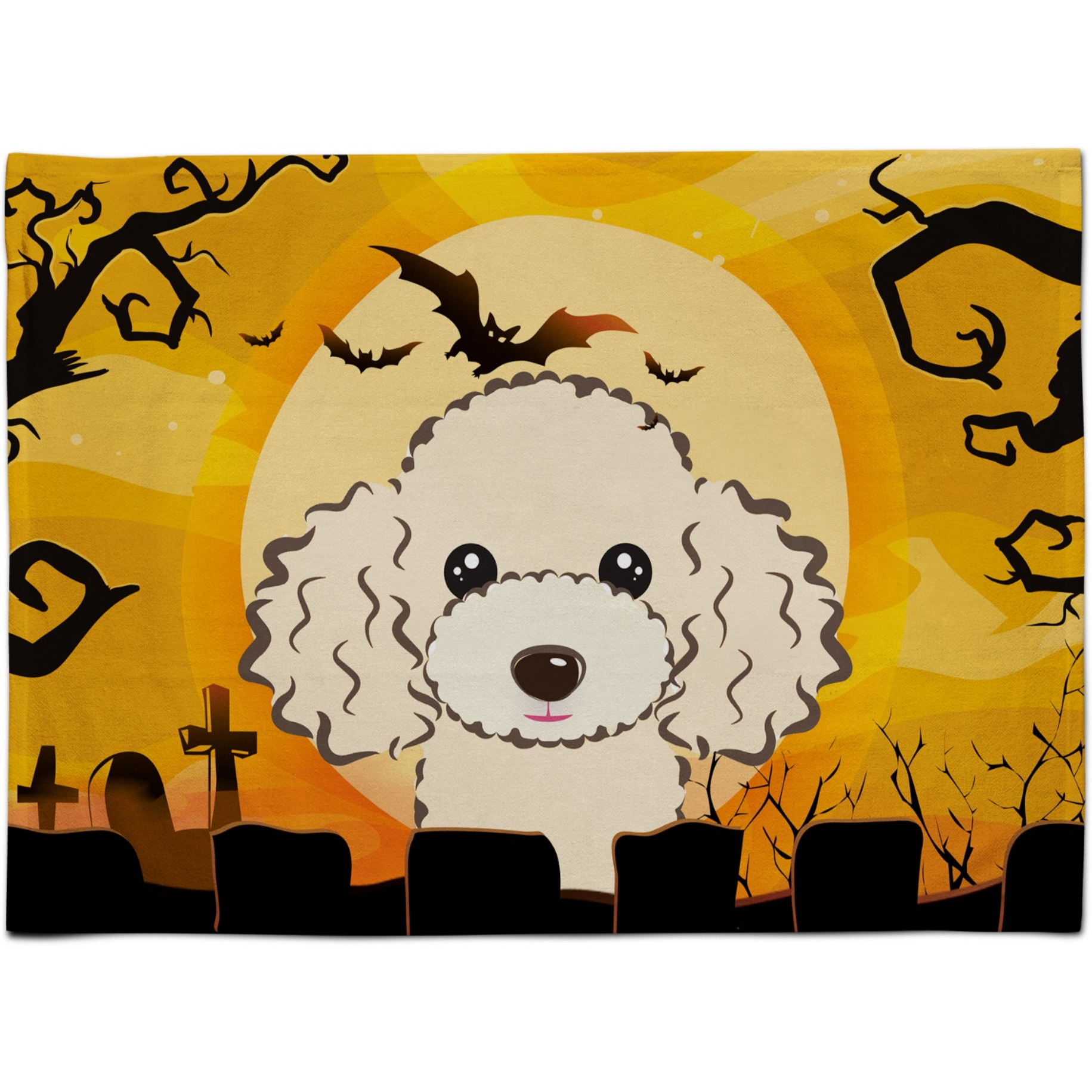 &quotCaroline's Treasures BB1816PLMT Halloween Buff Poodle Fabric Placemat, Multicolor"