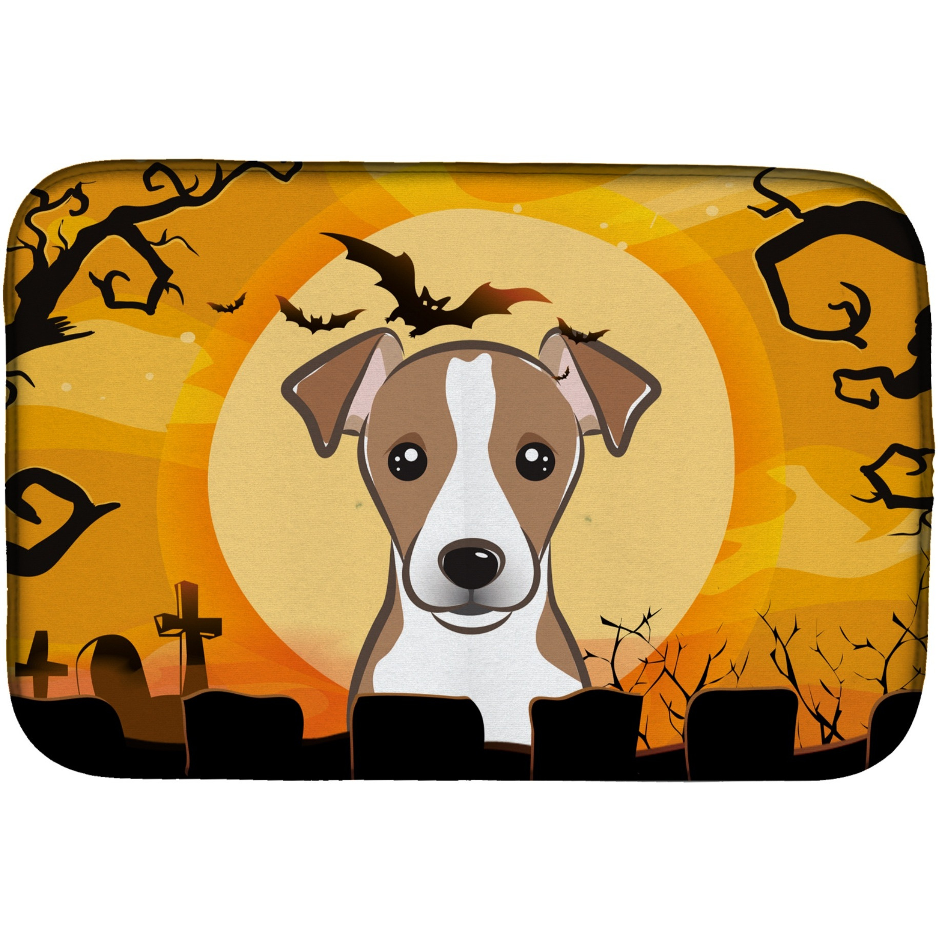 &quotCaroline's Treasures Halloween Jack Russell Terrier Dish Drying Mat, 14"" x 21"""