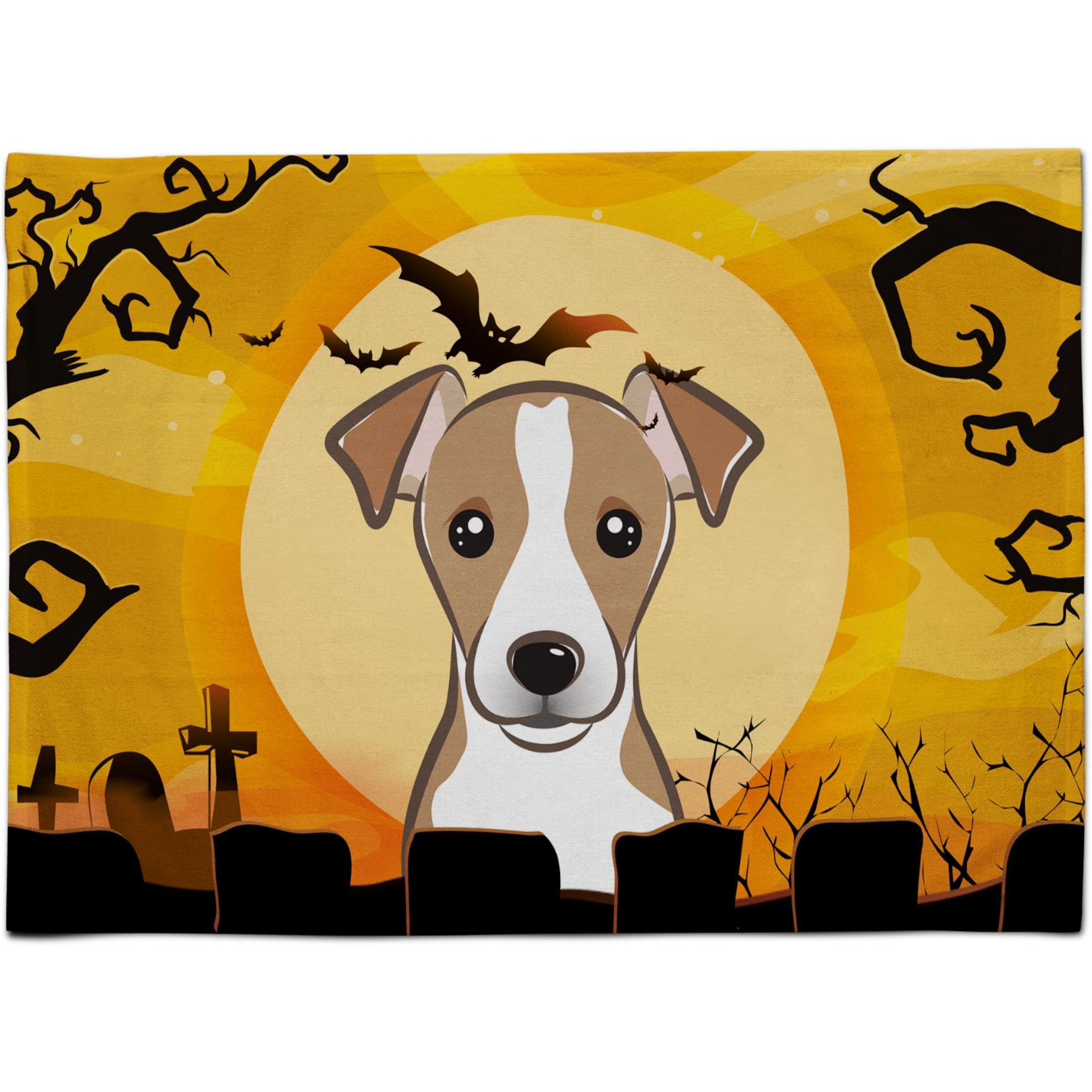 &quotCaroline's Treasures BB1818PLMT Halloween Jack Russell Terrier Fabric Placemat, Multicolor"