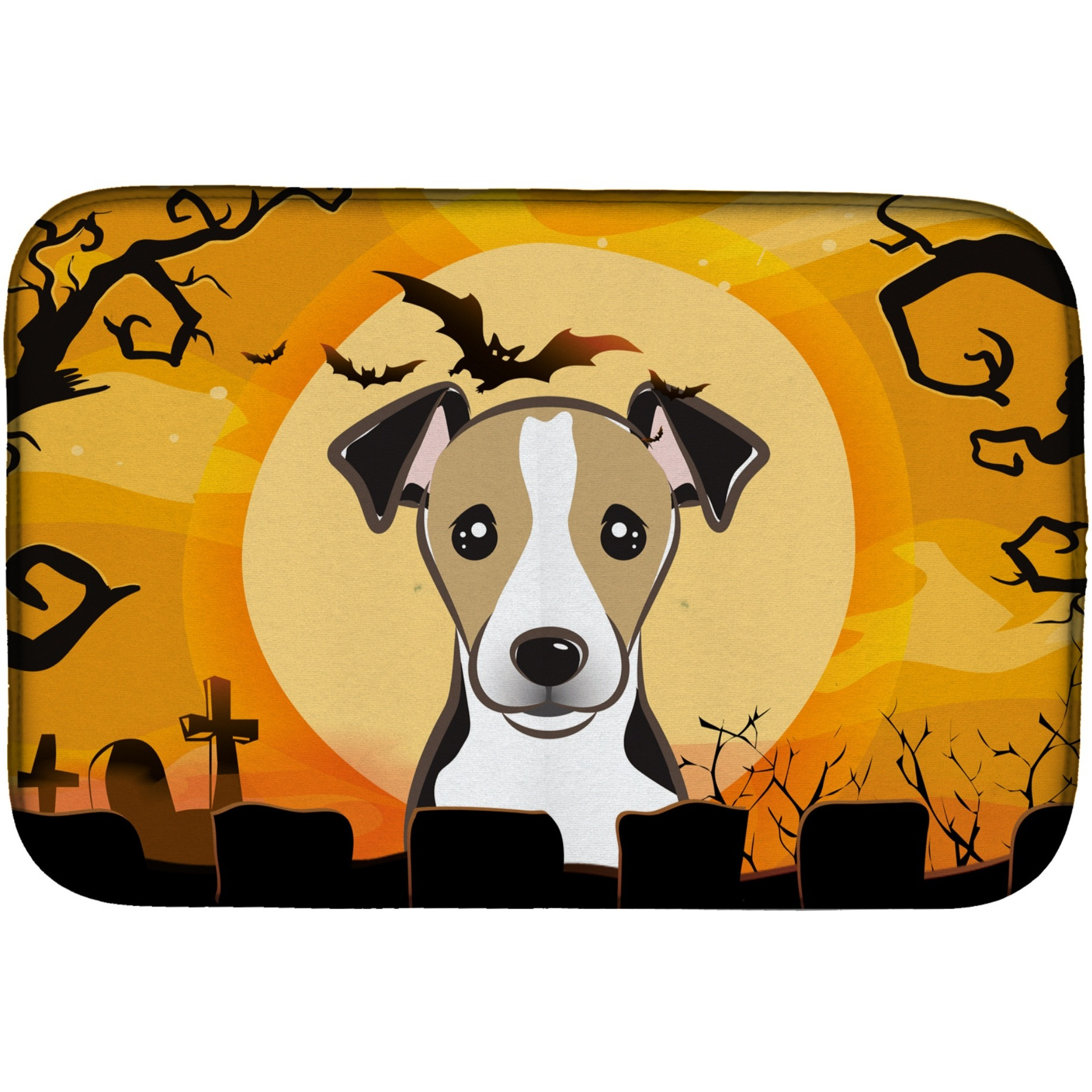 &quotCaroline's Treasures Halloween Jack Russell Terrier Dish Drying Mat, 14"" x 21"""