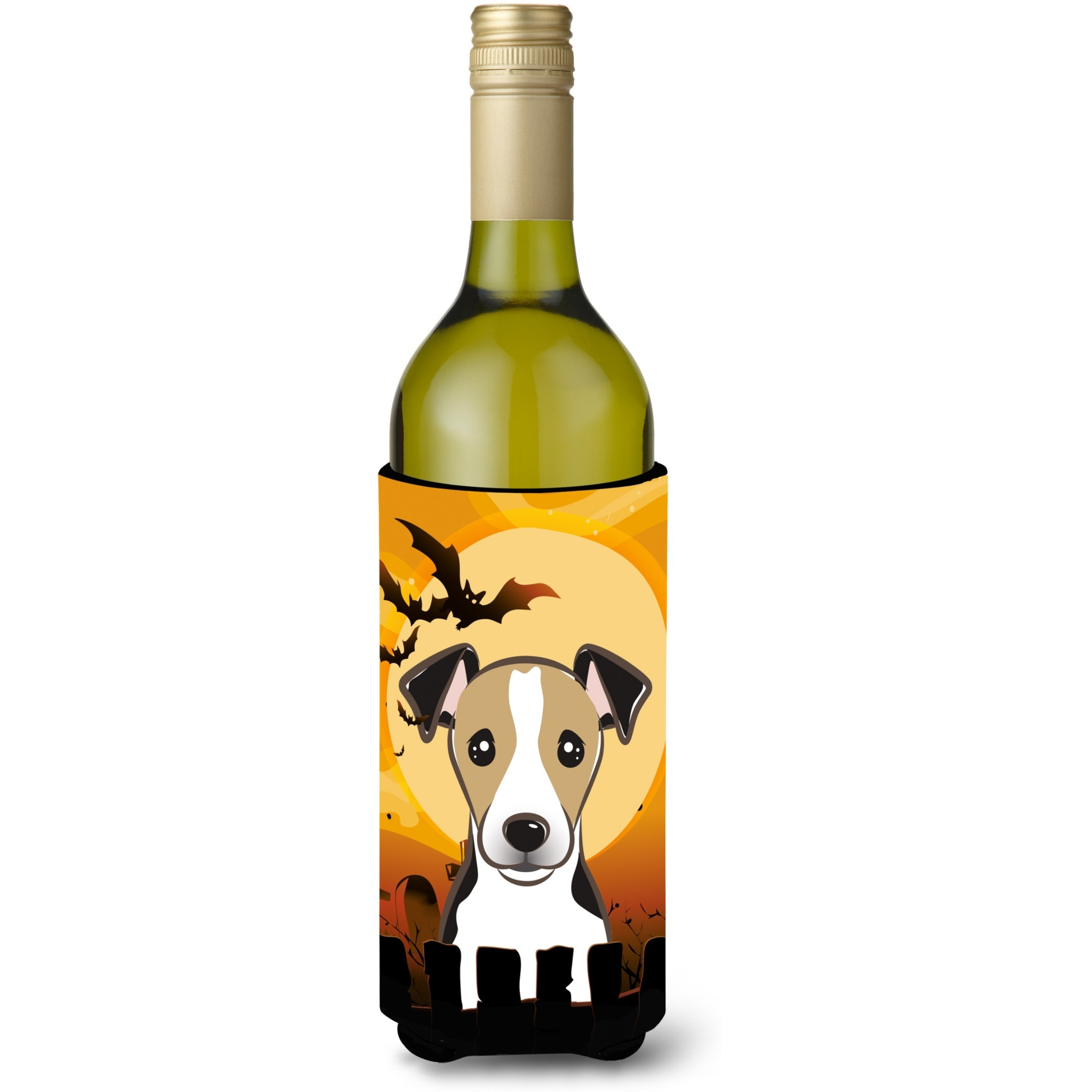 &quotCaroline's Treasures BB1819LITERK Halloween Jack Russell Terrier Wine Bottle Koozie Hugger, 750 ml, Multicolor"