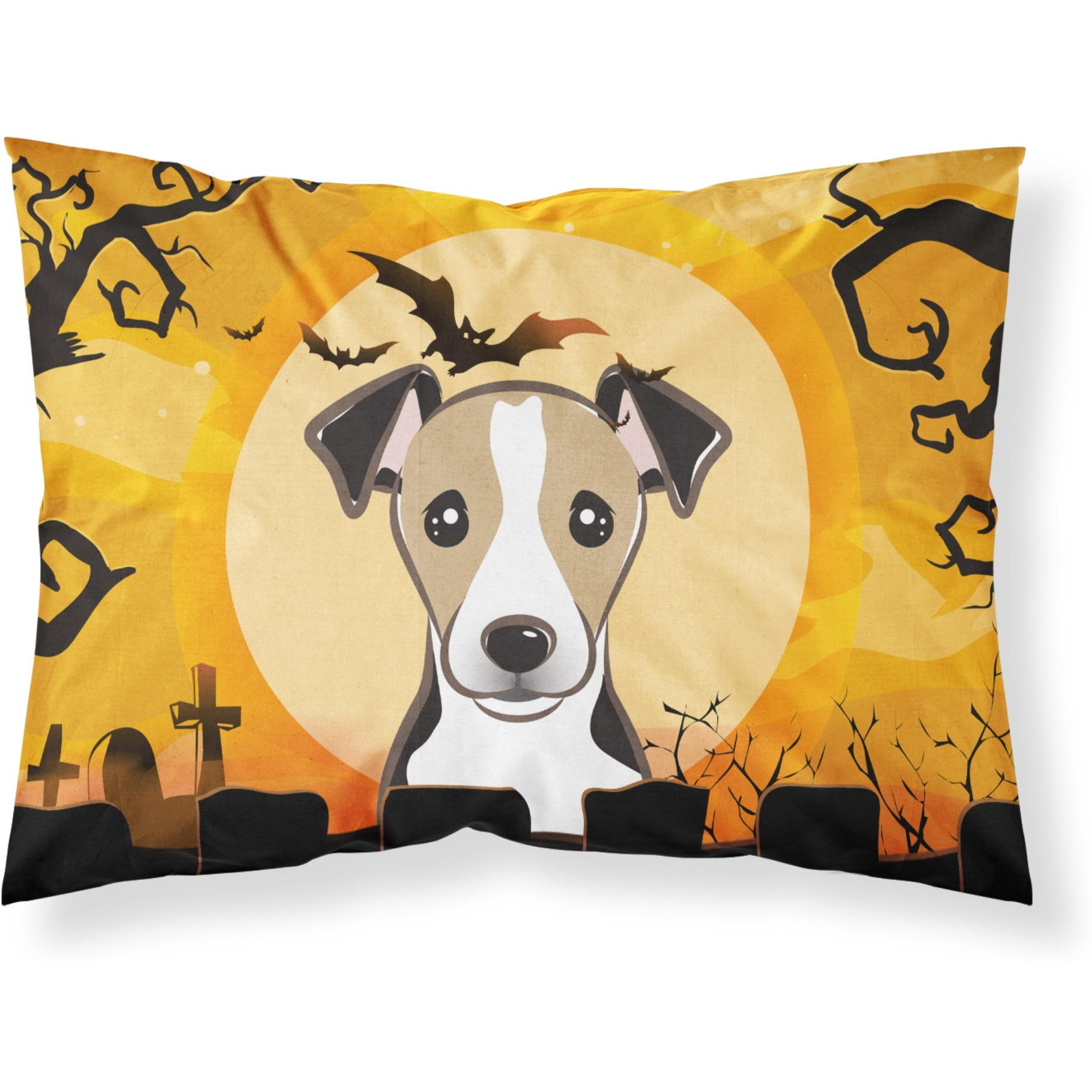 &quotCaroline's Treasures BB1819PILLOWCASE Halloween Jack Russell Terrier Fabric Standard Pillowcase, Large, Multicolor"