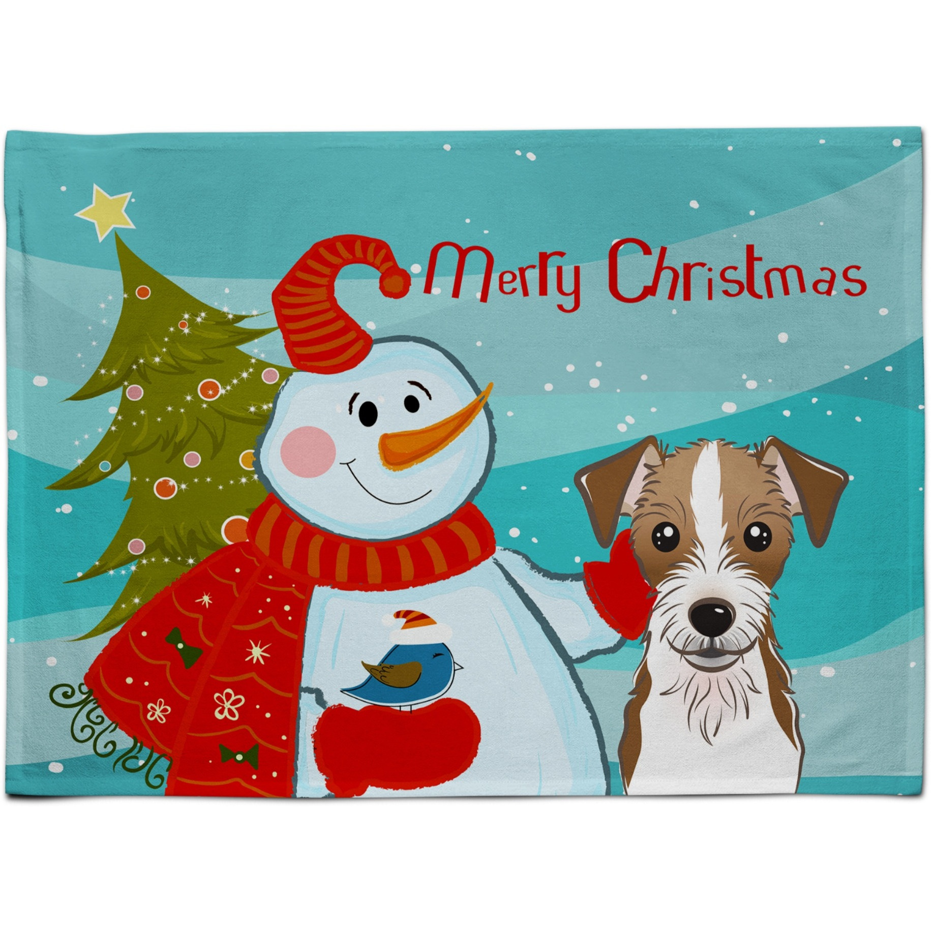 &quotCaroline's Treasures BB1822PLMT Snowman With Jack Russell Terrier Fabric Placemat, Multicolor"