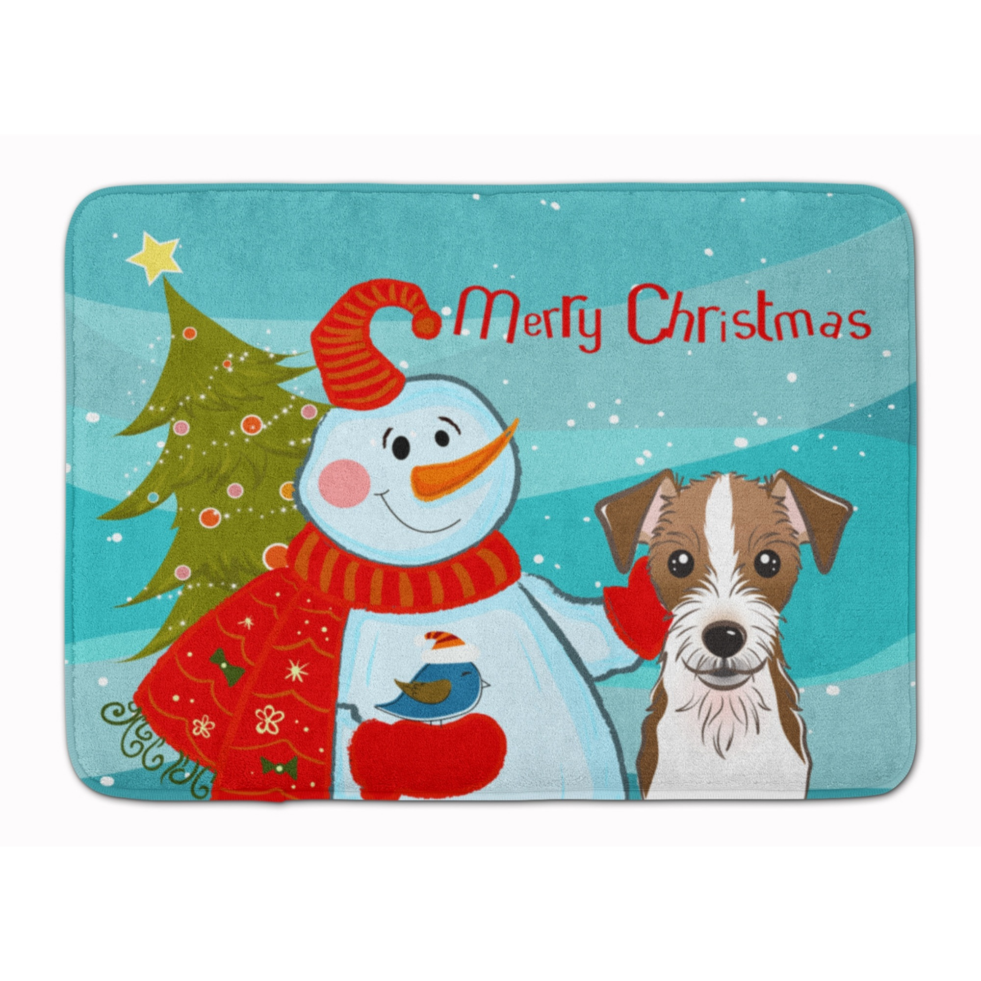 &quotCaroline's Treasures Snowman with Jack Russell Terrier Floor Mat, 19"" x 27"", Multicolor"