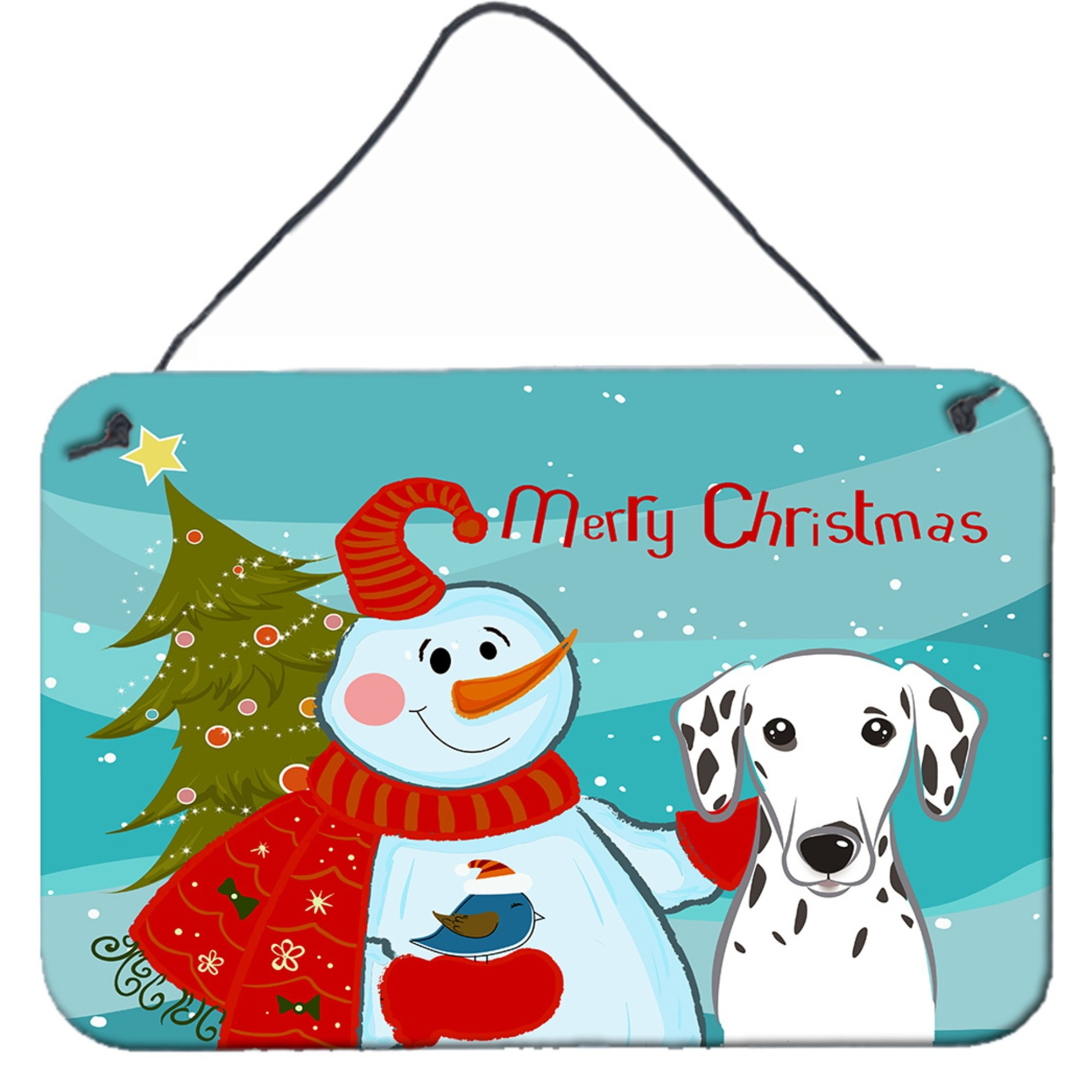 &quotCaroline's Treasures Snowman with Dalmatian Wall or Door Hanging Prints BB1830DS812, 8HX12W"