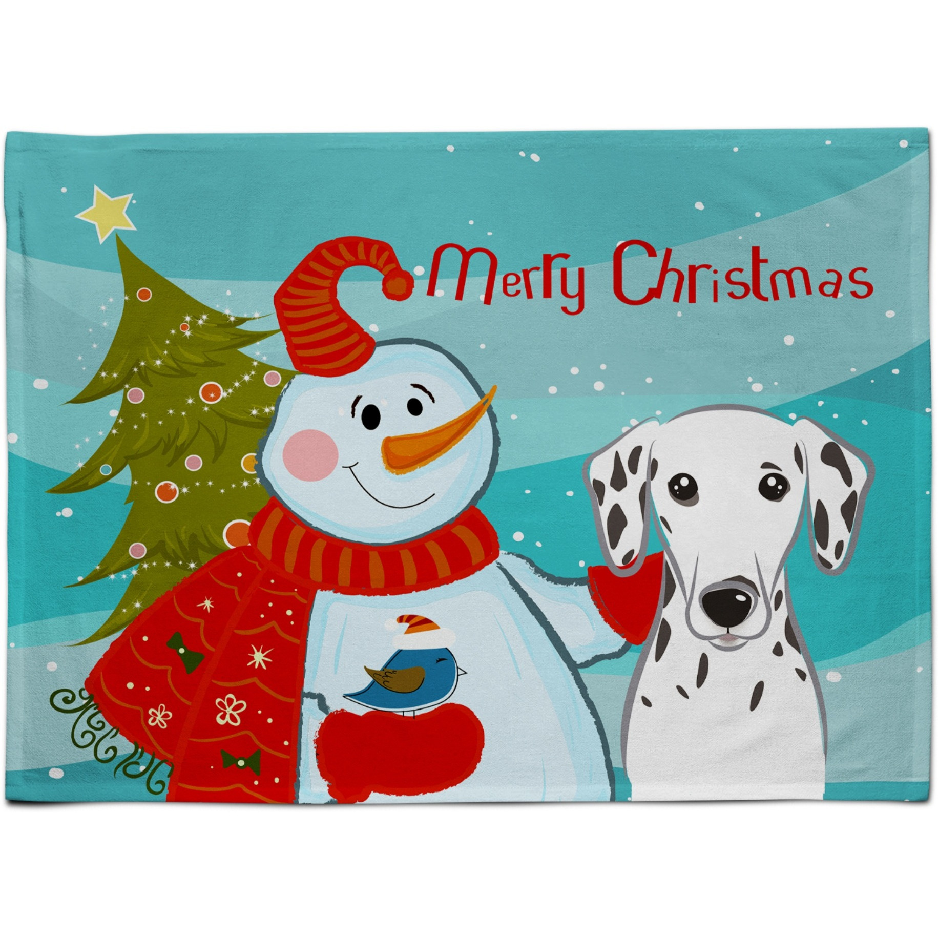 &quotCaroline's Treasures BB1830PLMT Snowman With Dalmatian Fabric Placemat, Multicolor"