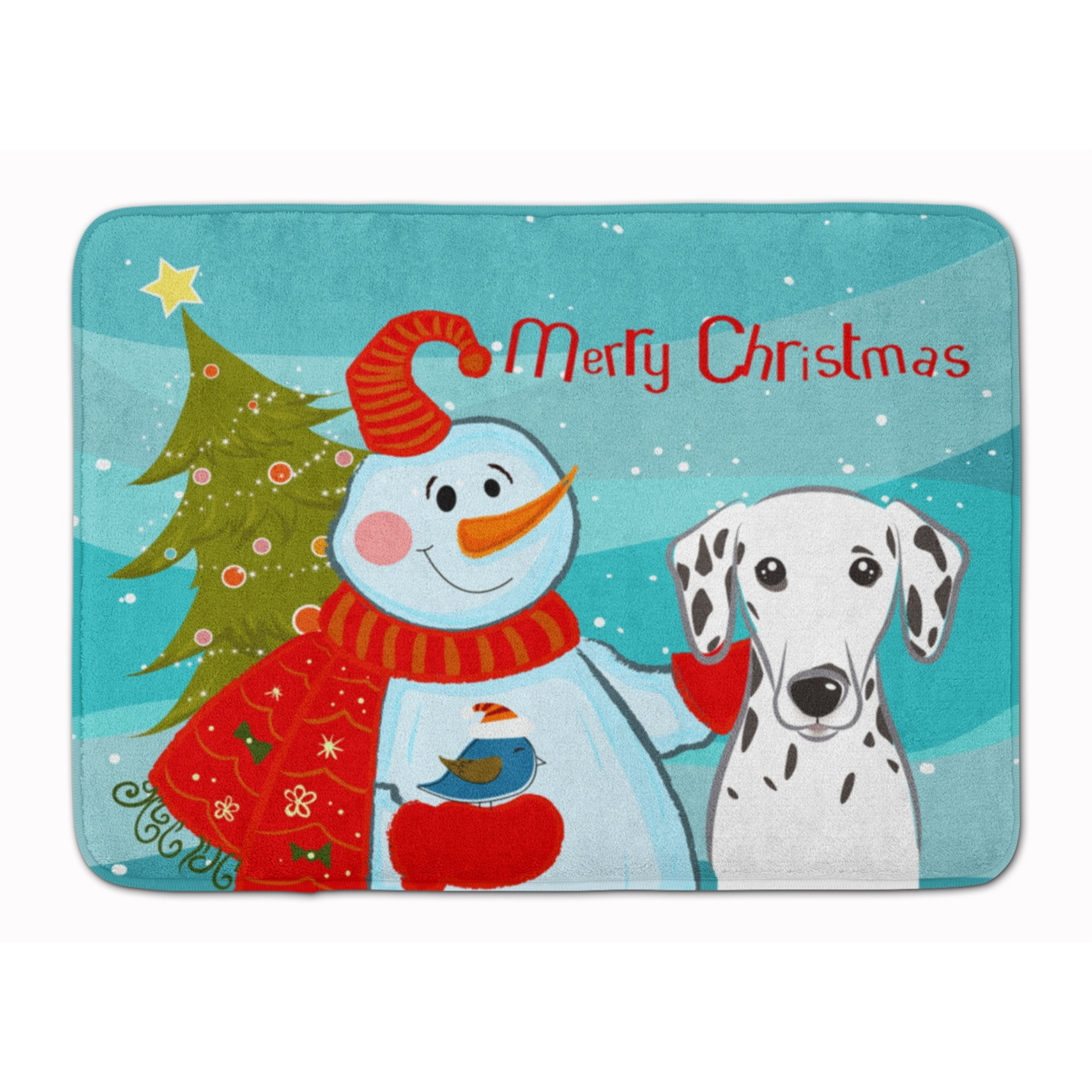 &quotCaroline's Treasures Snowman with Dalmatian Floor Mat, 19"" x 27"", Multicolor"