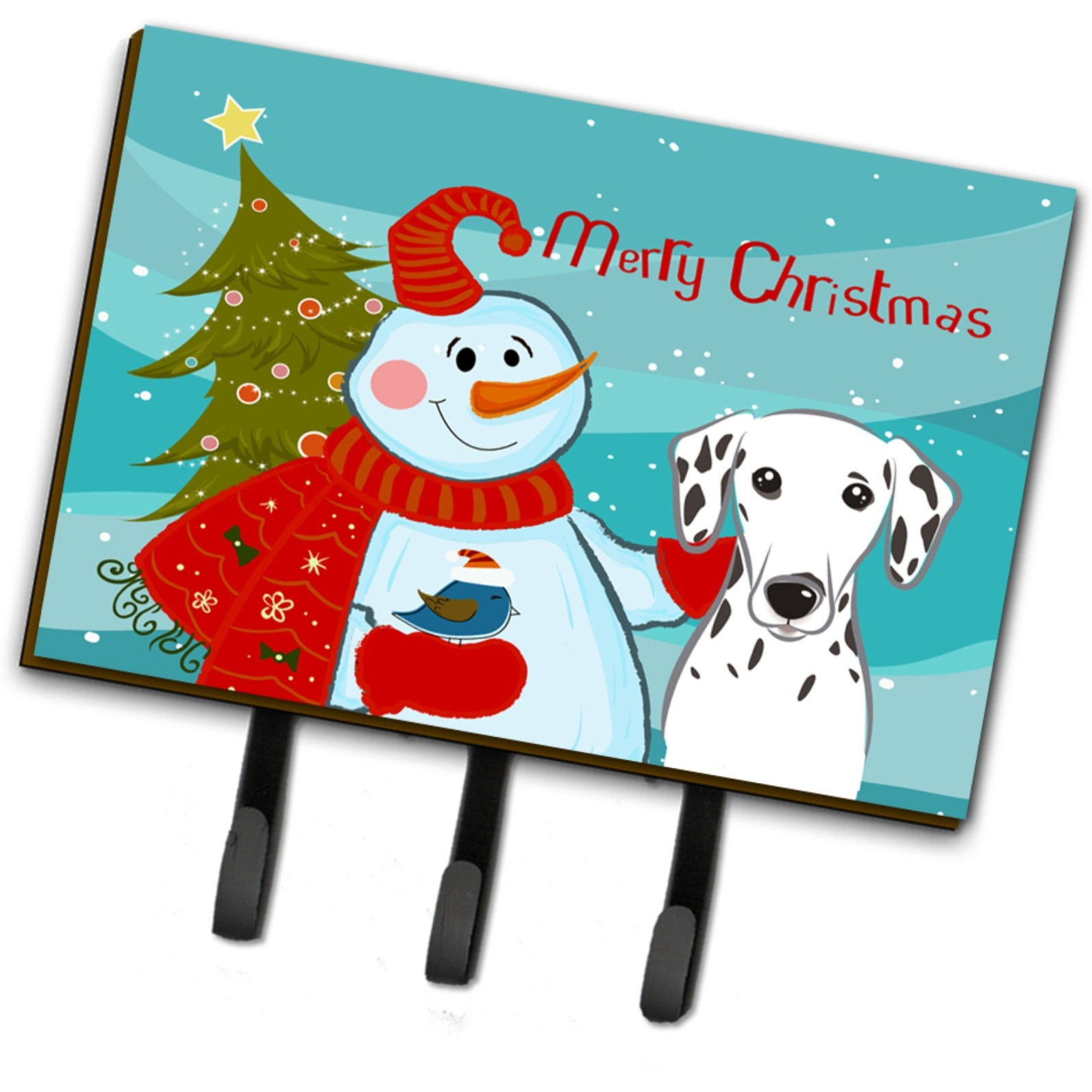 &quotCaroline's Treasures BB1830TH68 Snowman with Dalmatian Leash or Key Holder, Large, Multicolor"