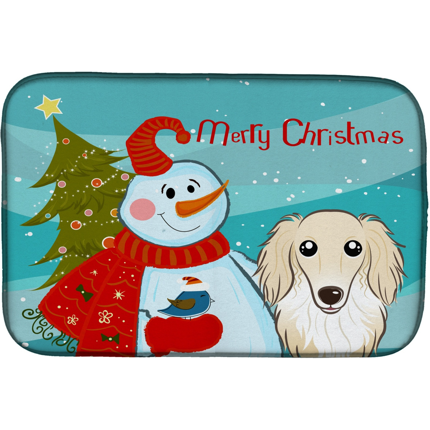 &quotCaroline's Treasures BB1832DDM Dish Drying Mat, 14"" x 21"", Snowman"