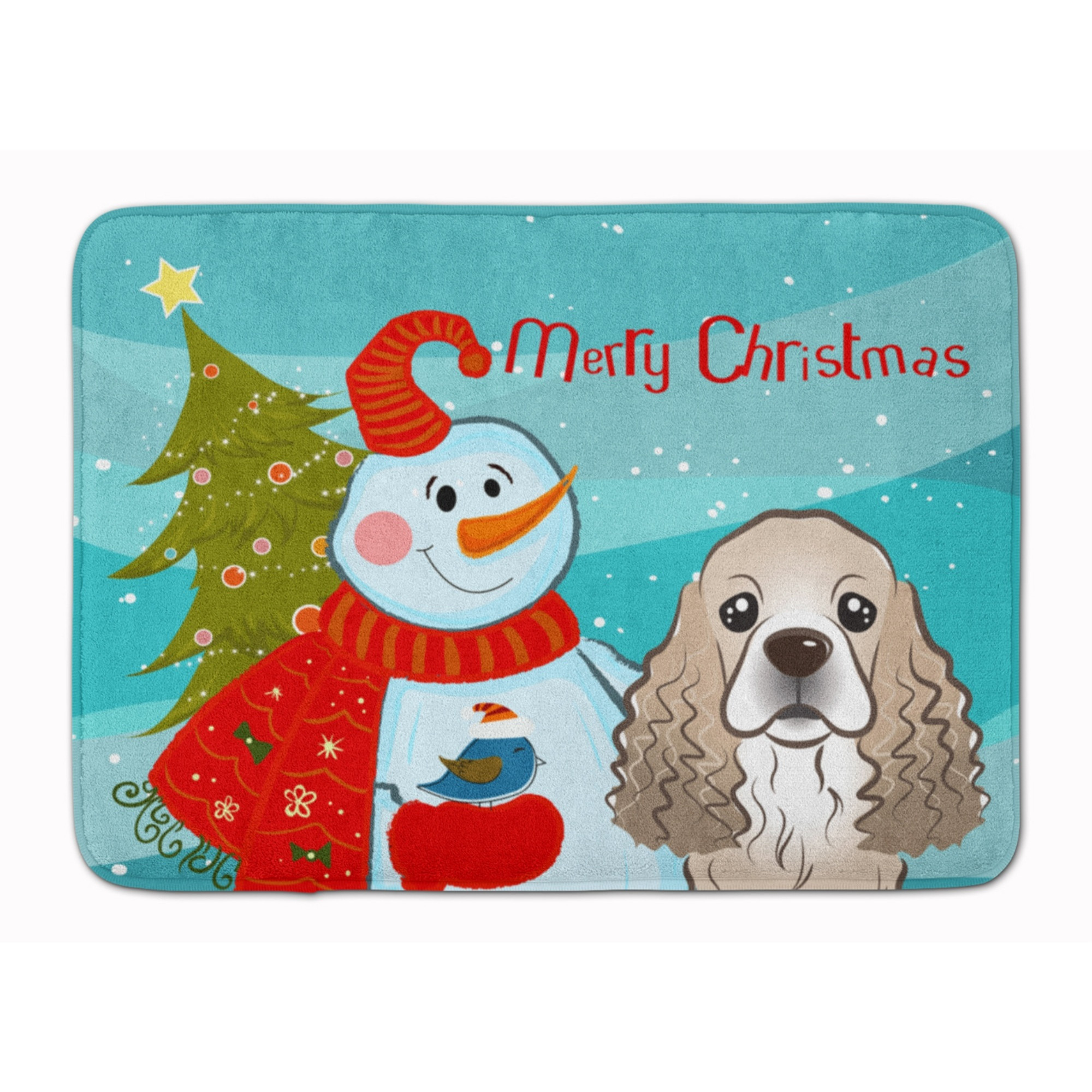 &quotCaroline's Treasures Snowman with Cocker Spaniel Floor Mat, 19"" x 27"", Multicolor"