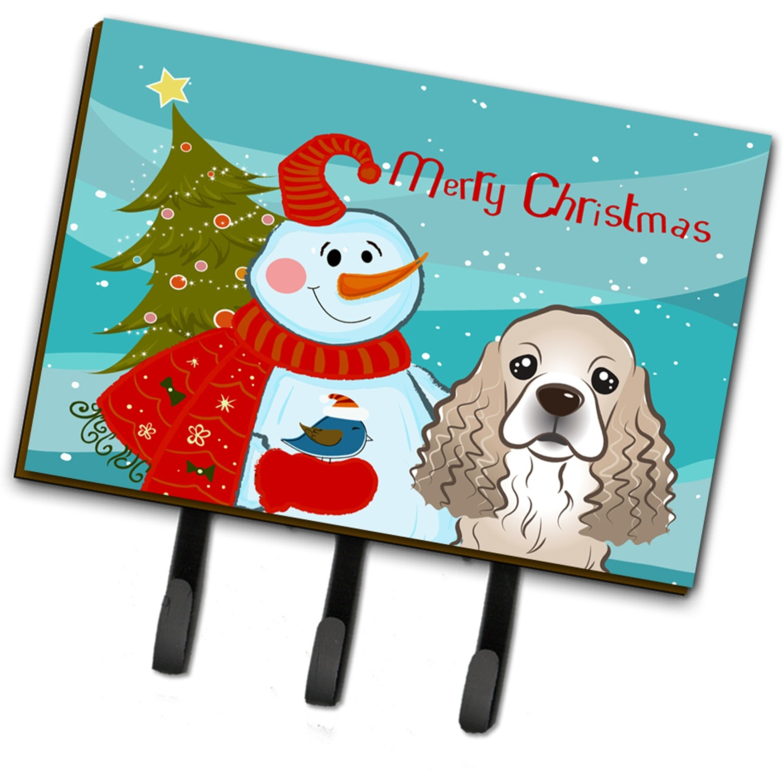 &quotCaroline's Treasures BB1836TH68 Snowman with Cocker Spaniel Leash or Key Holder, Large, Multicolor"