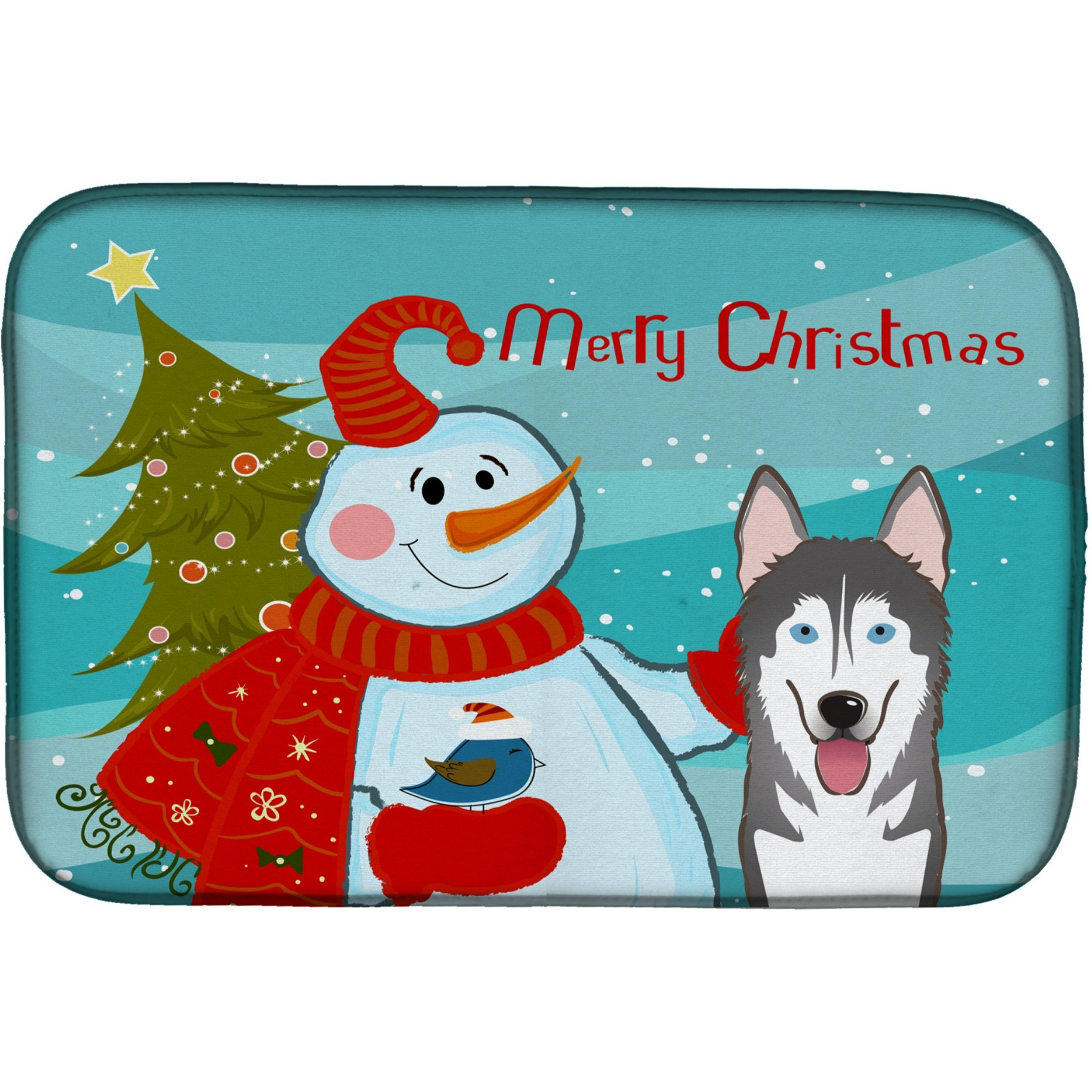 &quotCaroline's Treasures BB1838DDM Dish Drying Mat, 14 x 21, Snowman"