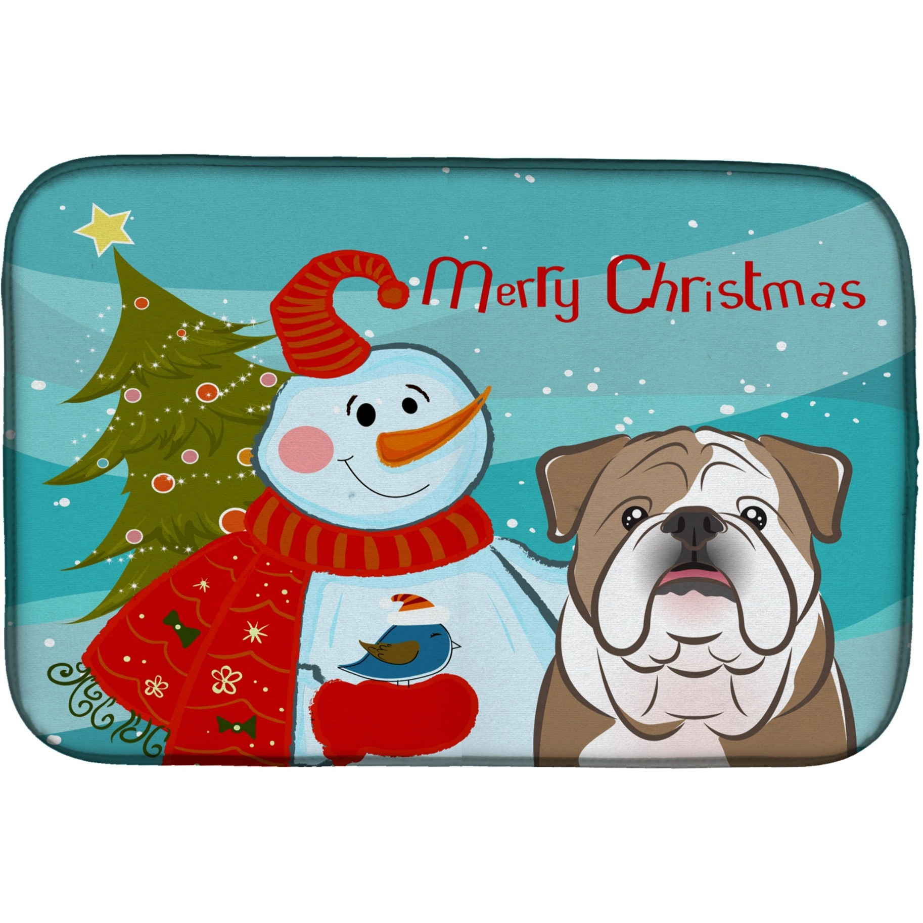 &quotCaroline's Treasures BB1839DDM Dish Drying Mat, 14"" x 21"", Snowman"