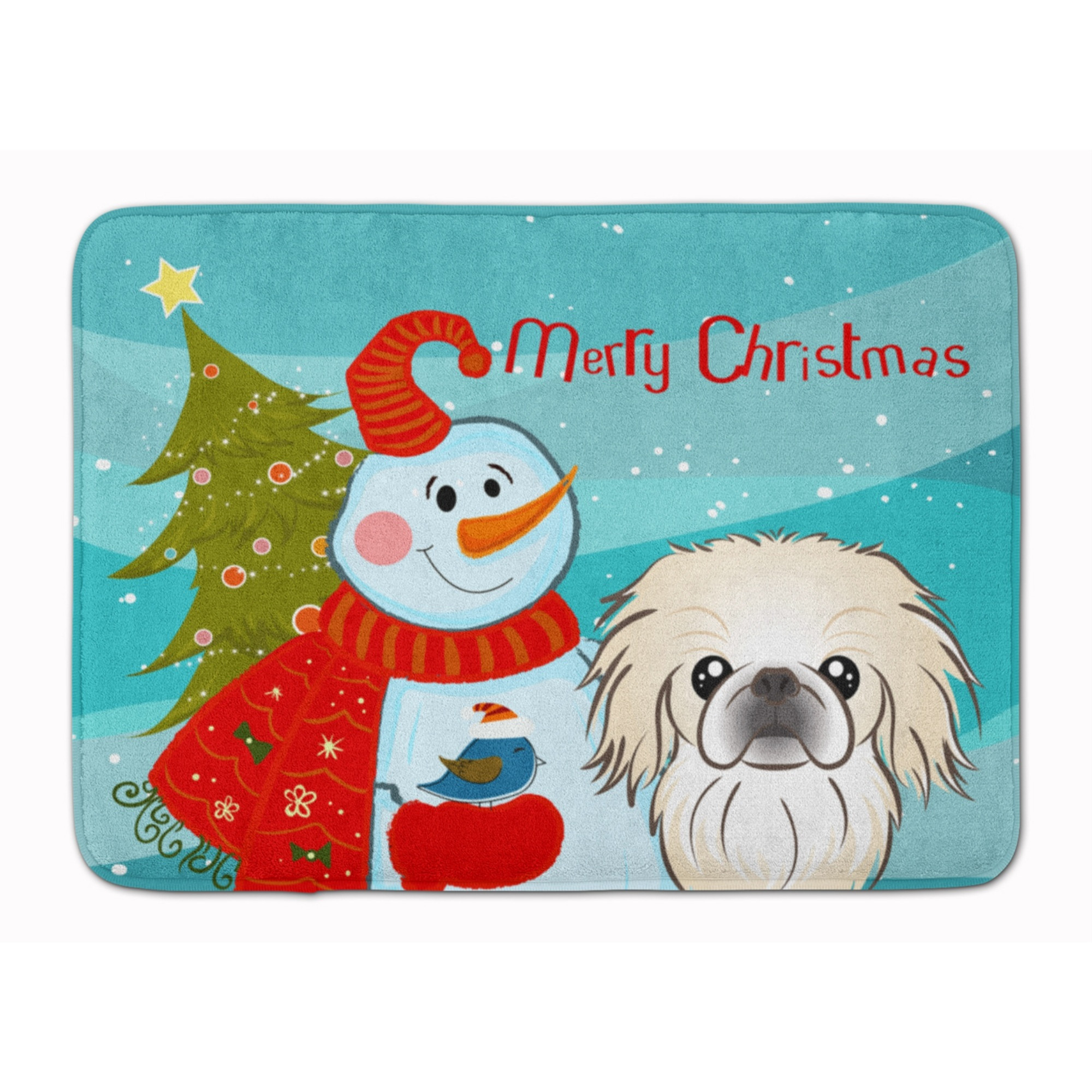 &quotCaroline's Treasures Snowman with Pekingese Floor Mat, 19"" x 27"", Multicolor"