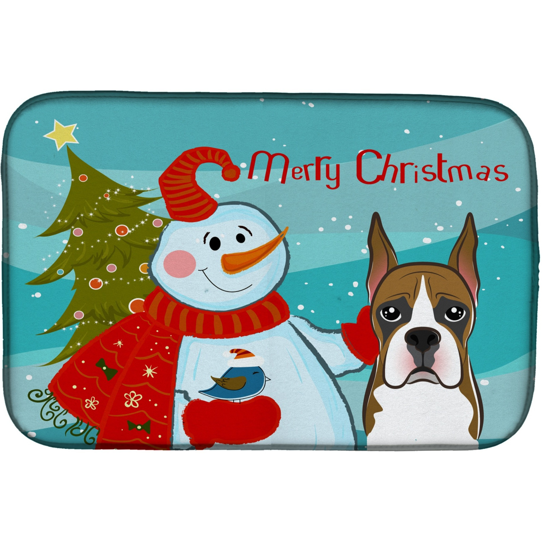 &quotCaroline's Treasures BB1843DDM Dish Drying Mat, 14"" x 21"", Snowman"