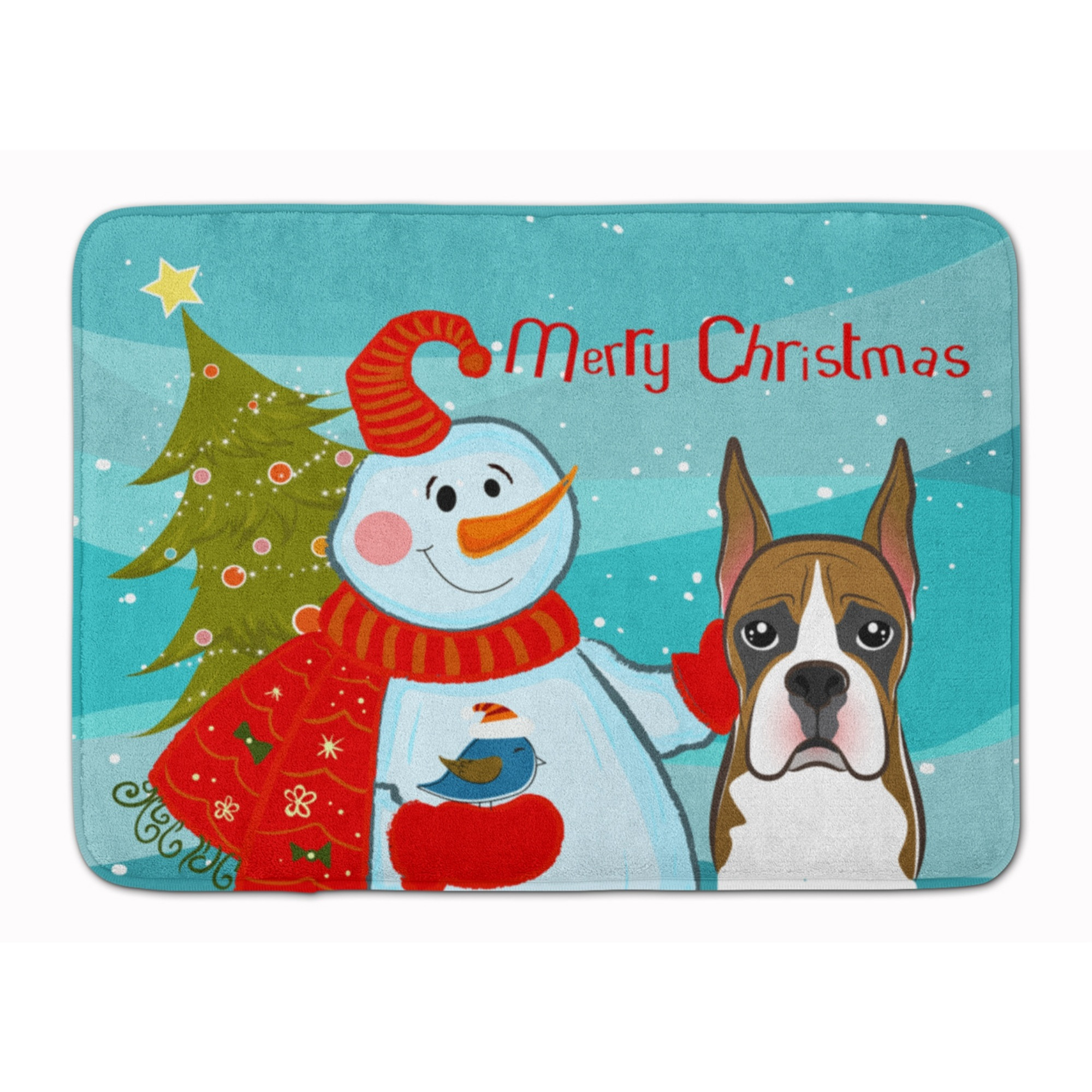 &quotCaroline's Treasures Snowman with Boxer Floor Mat, 19"" x 27"", Multicolor"