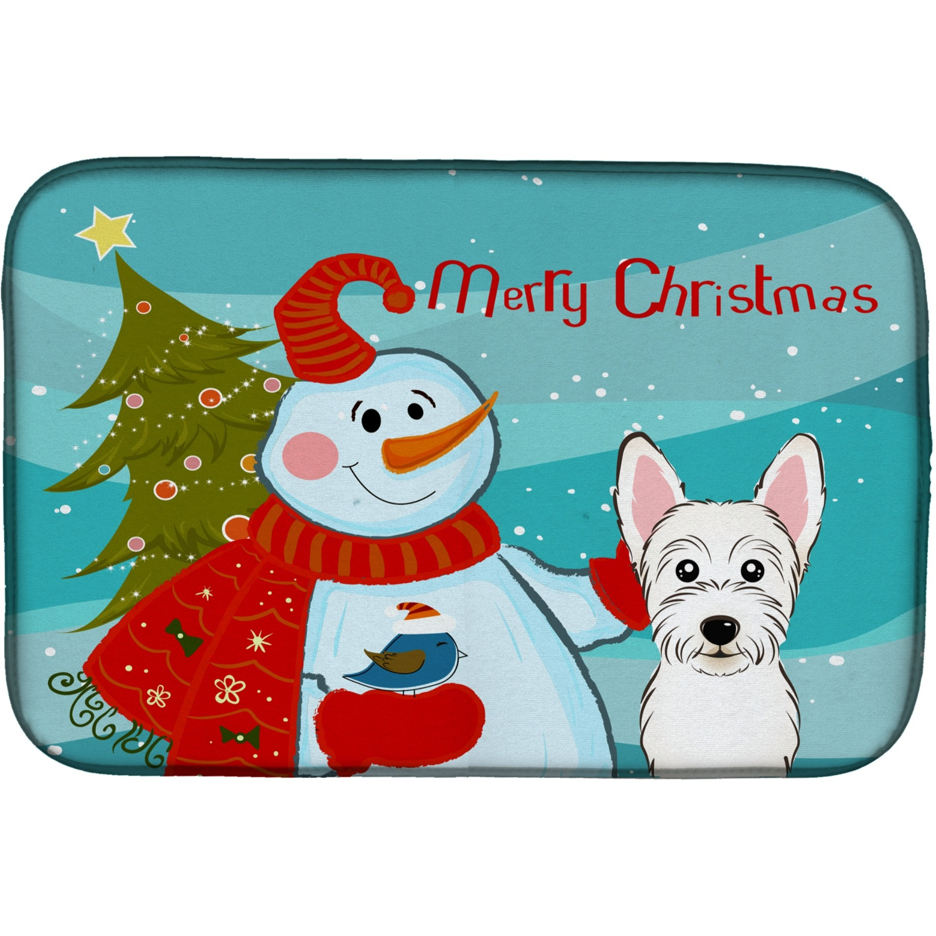 &quotCaroline's Treasures BB1846DDM Dish Drying Mat, 14 x 21, Snowman"