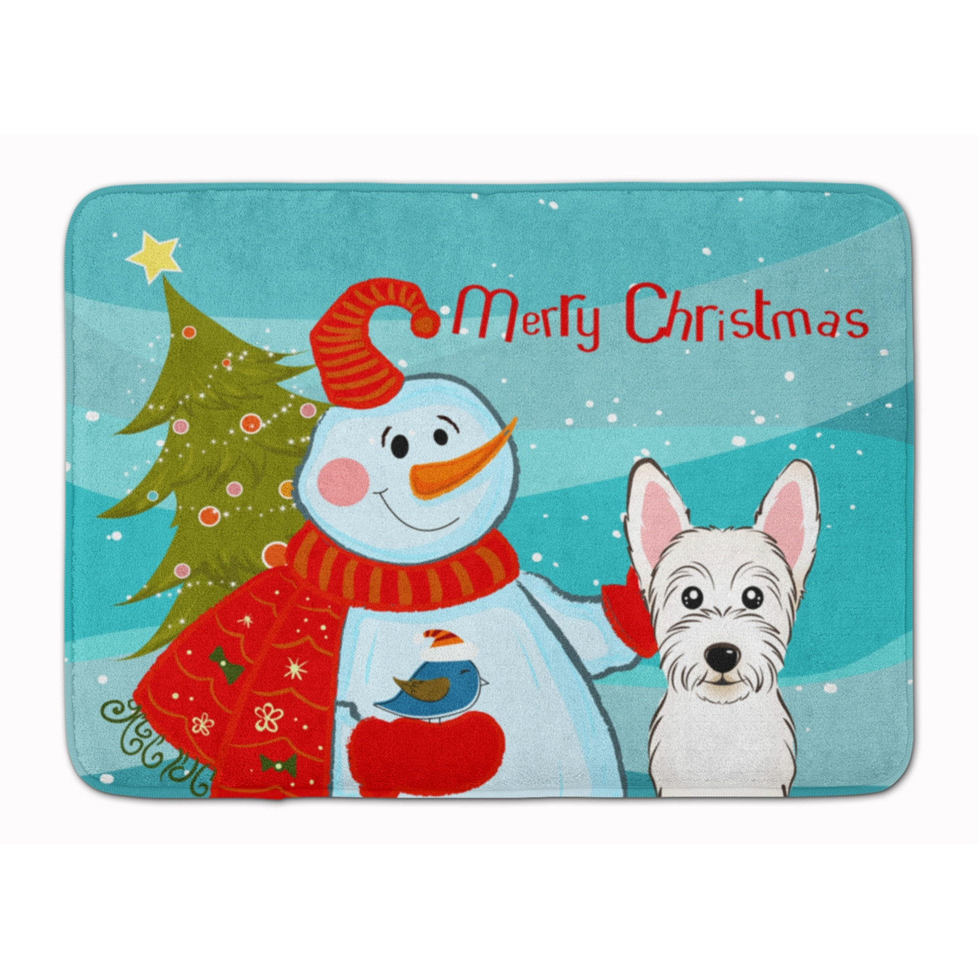&quotCaroline's Treasures Snowman with Westie Floor Mat, 19"" x 27"", Multicolor"