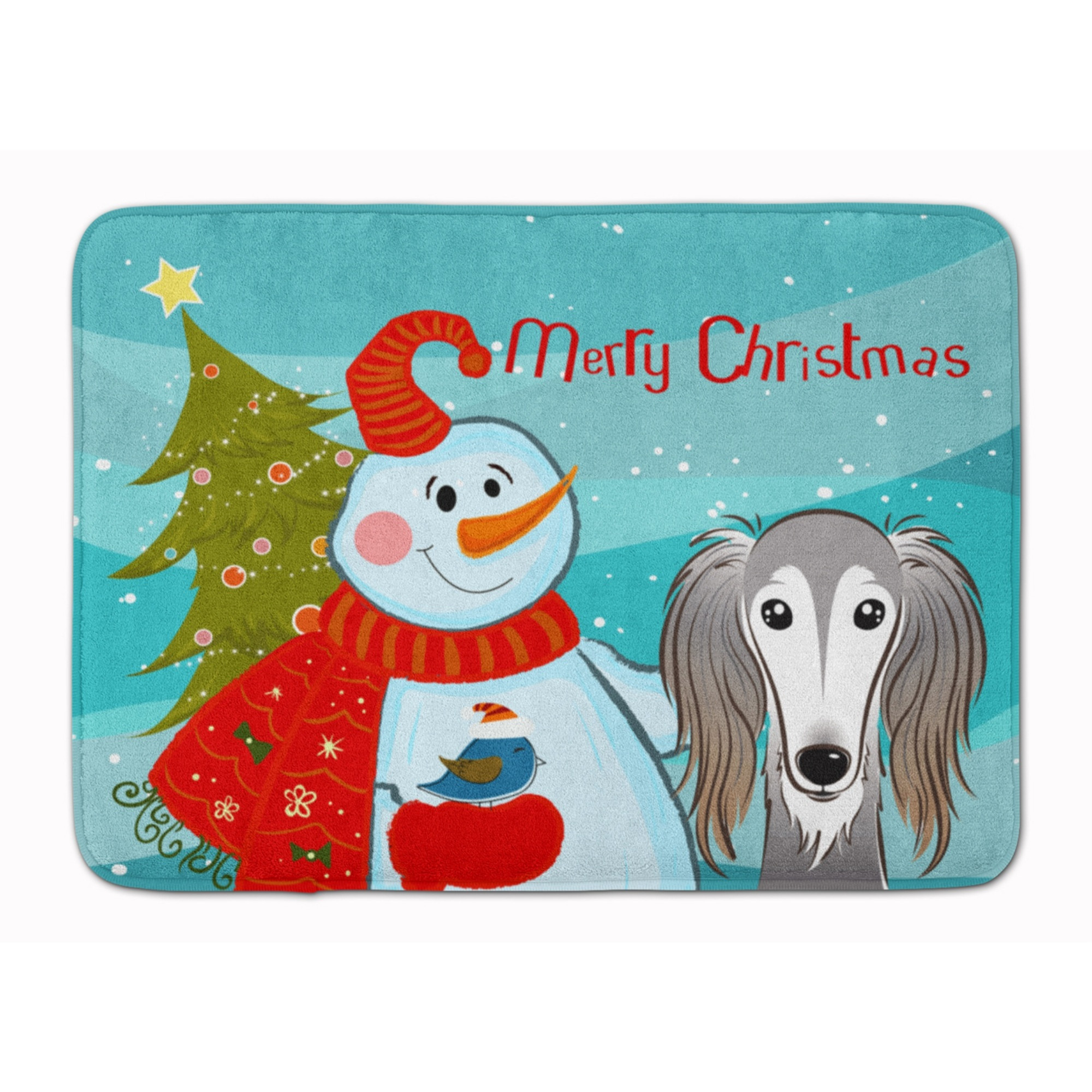&quotCaroline's Treasures Snowman with Saluki Floor Mat, 19"" x 27"", Multicolor"