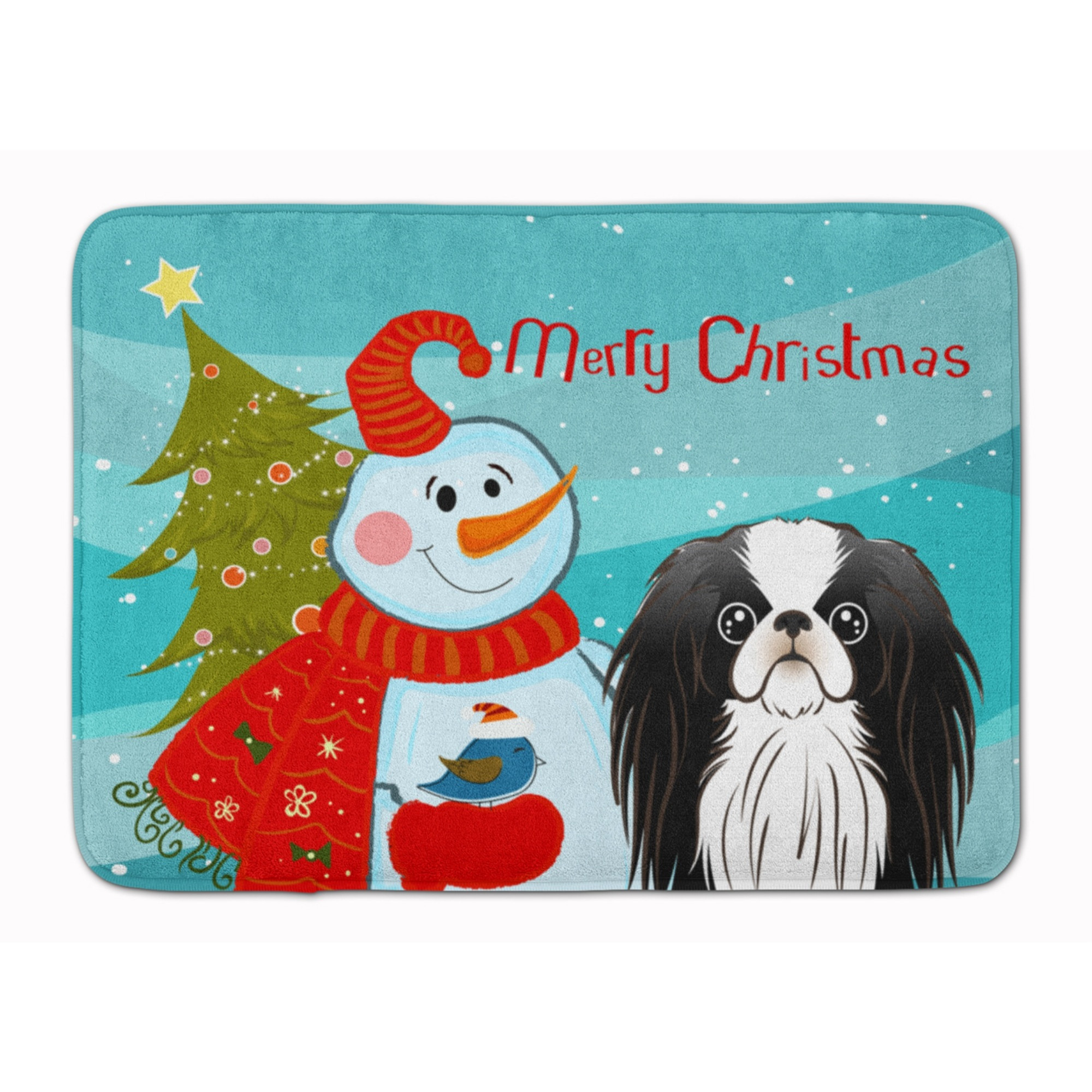 &quotCaroline's Treasures Snowman with Japanese Chin Floor Mat, 19"" x 27"", Multicolor"