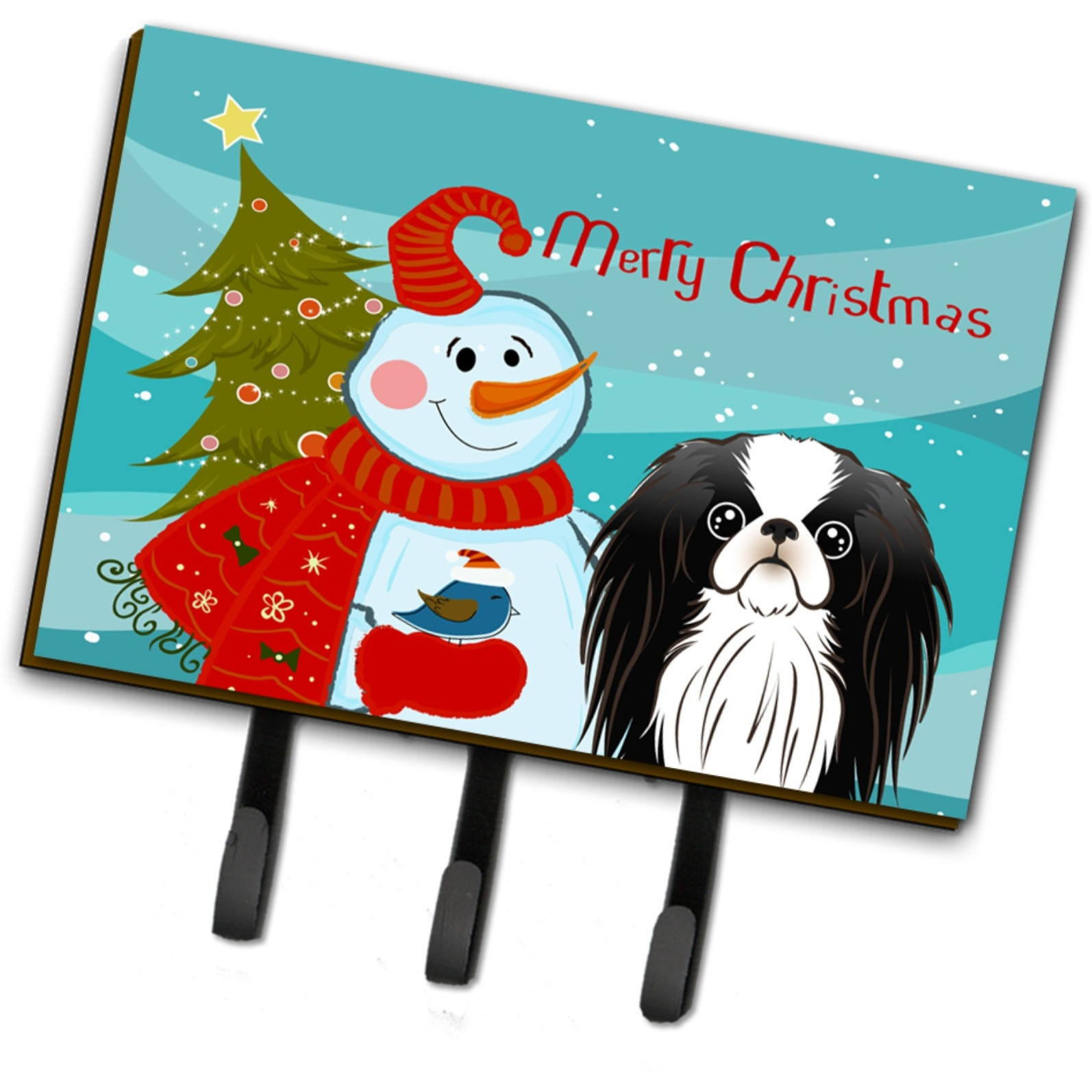 &quotCaroline's Treasures BB1850TH68 Snowman with Japanese Chin Leash or Key Holder, Large, Multicolor"