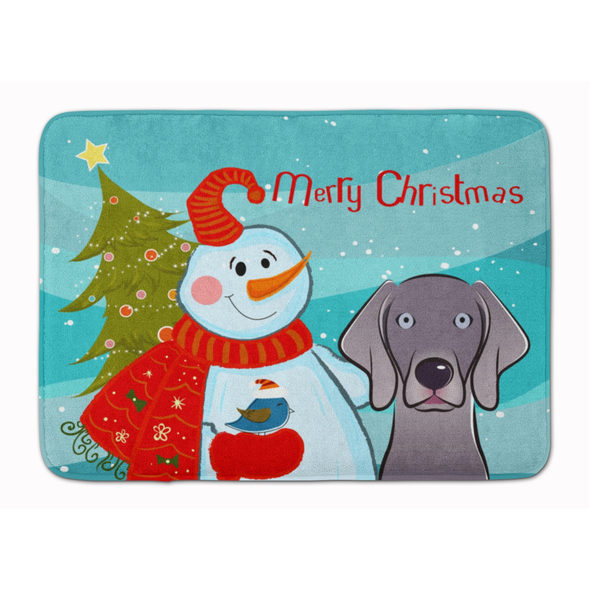 &quotCaroline's Treasures Snowman with Weimaraner Floor Mat, 19"" x 27"", Multicolor"