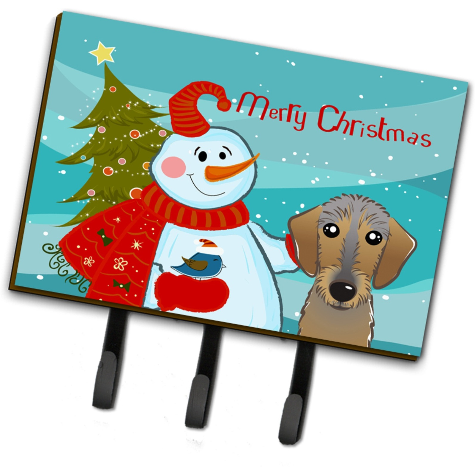 &quotCaroline's Treasures BB1853TH68 Snowman with Wirehaired Dachshund Leash or Key Holder, Large, Multicolor"