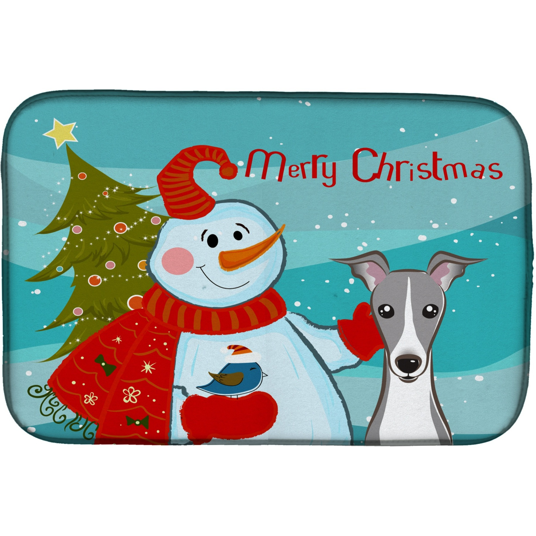 &quotCaroline's Treasures BB1856DDM Dish Drying Mat, 14"" x 21"", Snowman"