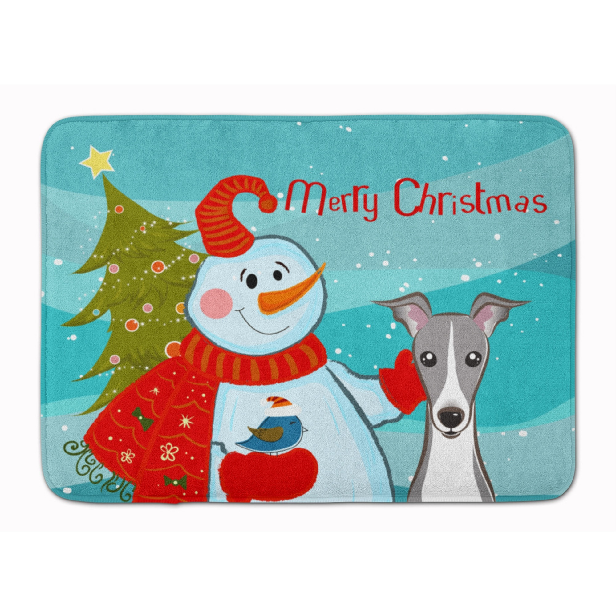 &quotCaroline's Treasures Snowman with Italian Greyhound Floor Mat, 19"" x 27"", Multicolor"