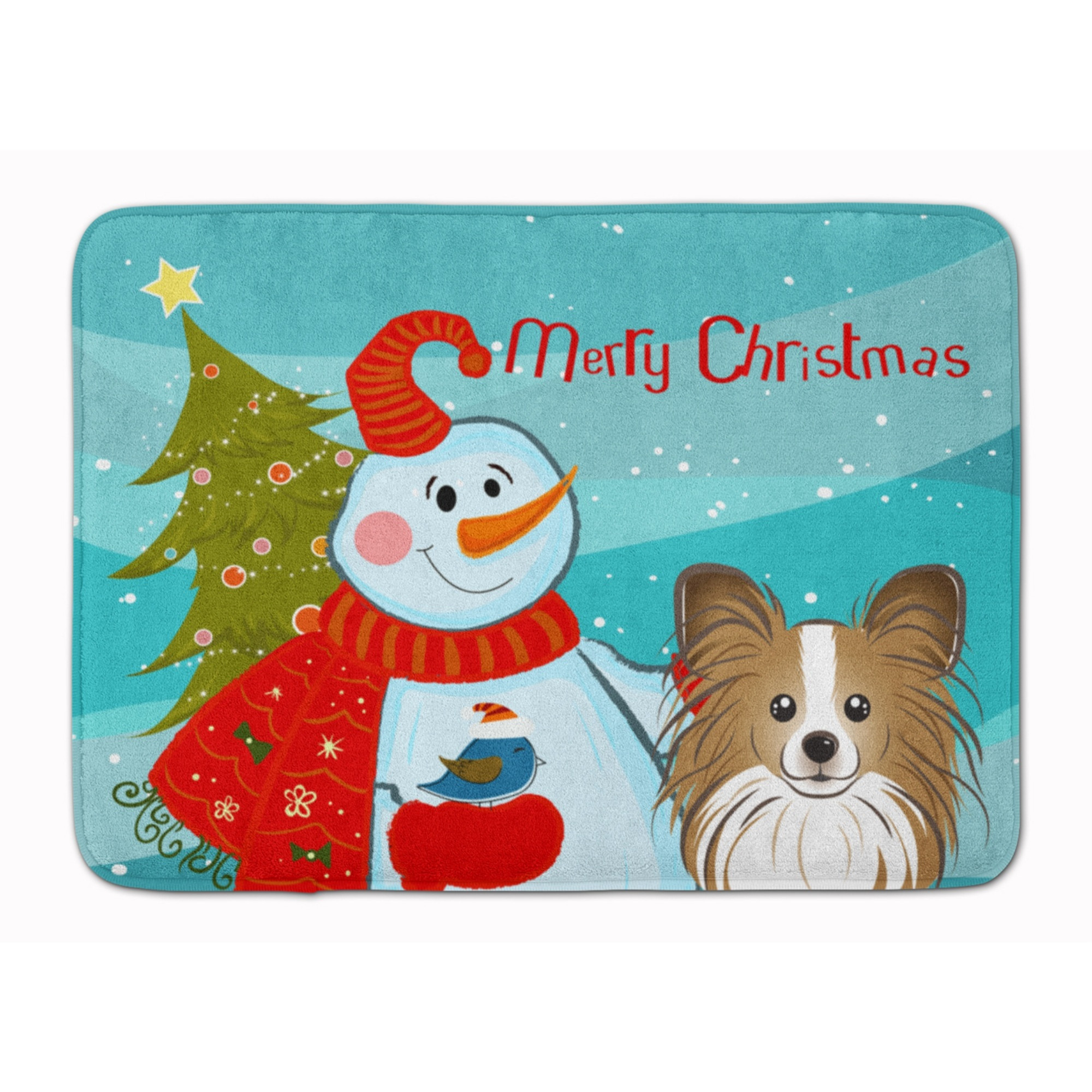 &quotCaroline's Treasures Snowman with Papillon Floor Mat, 19"" x 27"", Multicolor"