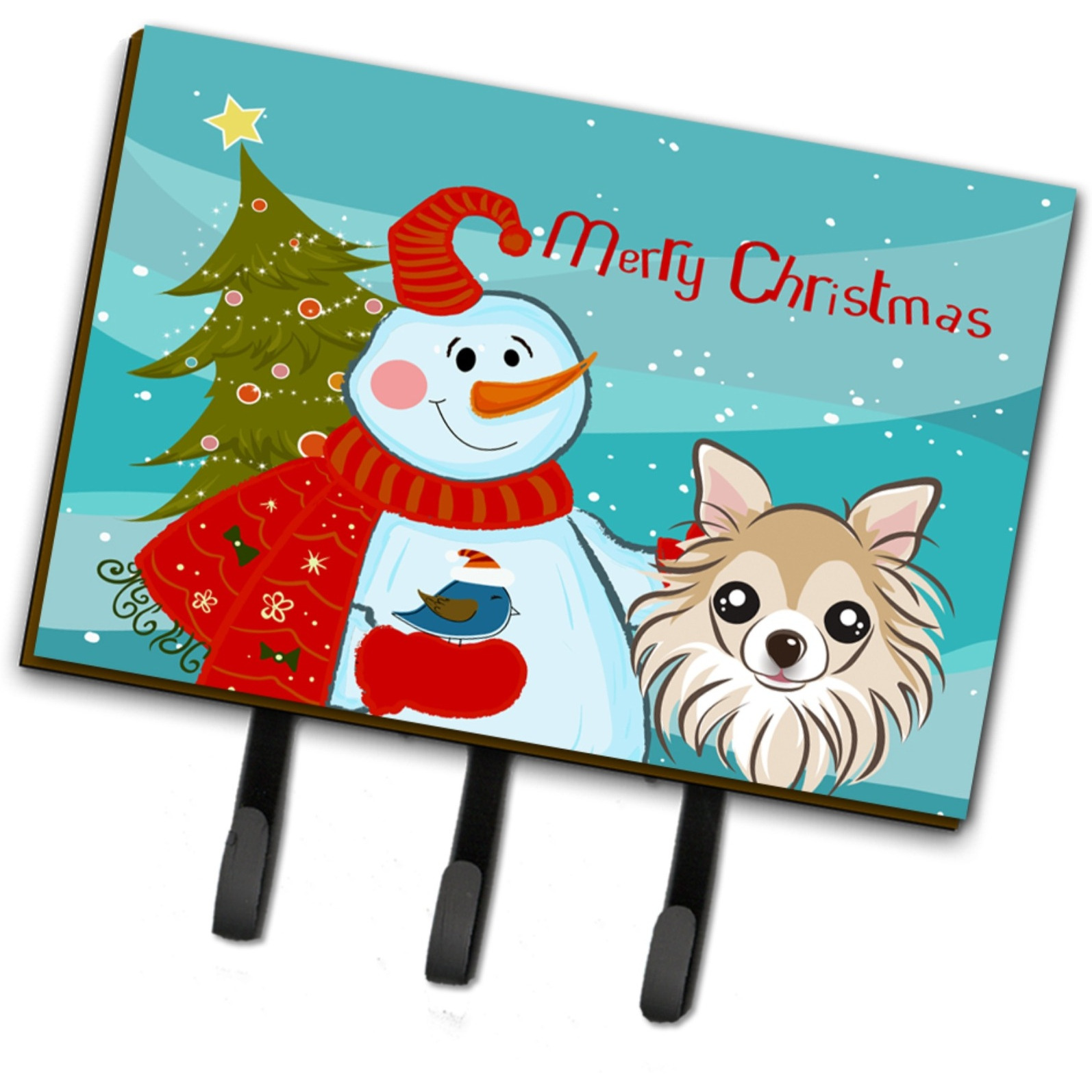 &quotCaroline's Treasures BB1871TH68 Snowman with Chihuahua Leash or Key Holder, Large, Multicolor"