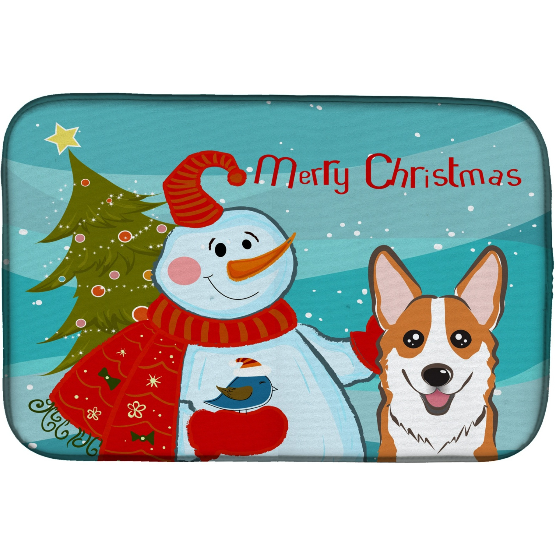 &quotCaroline's Treasures BB1874DDM Dish Drying Mat, 14"" x 21"", Snowman"