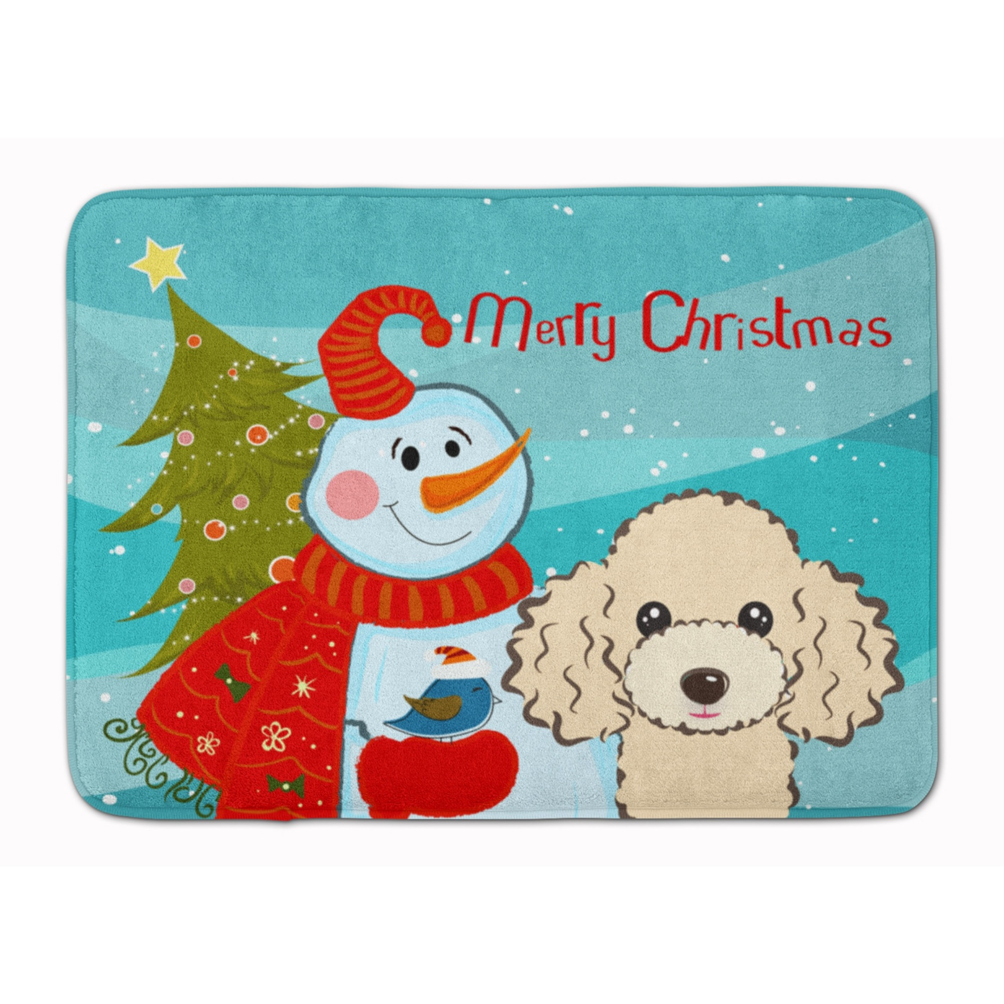 &quotCaroline's Treasures Snowman with Buff Poodle Floor Mat, 19"" x 27"", Multicolor"