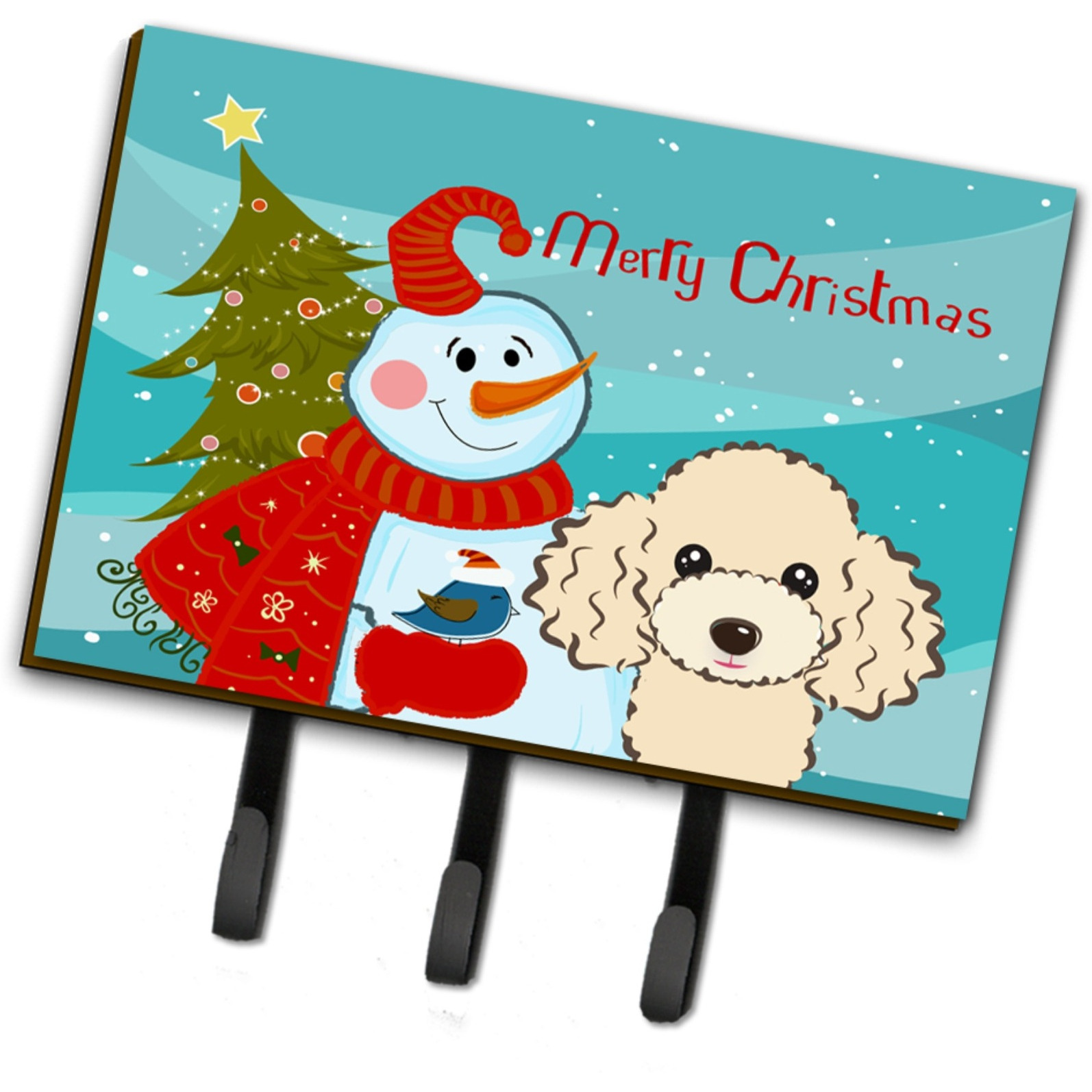 &quotCaroline's Treasures BB1878TH68 Snowman with Buff Poodle Leash or Key Holder, Large, Multicolor"