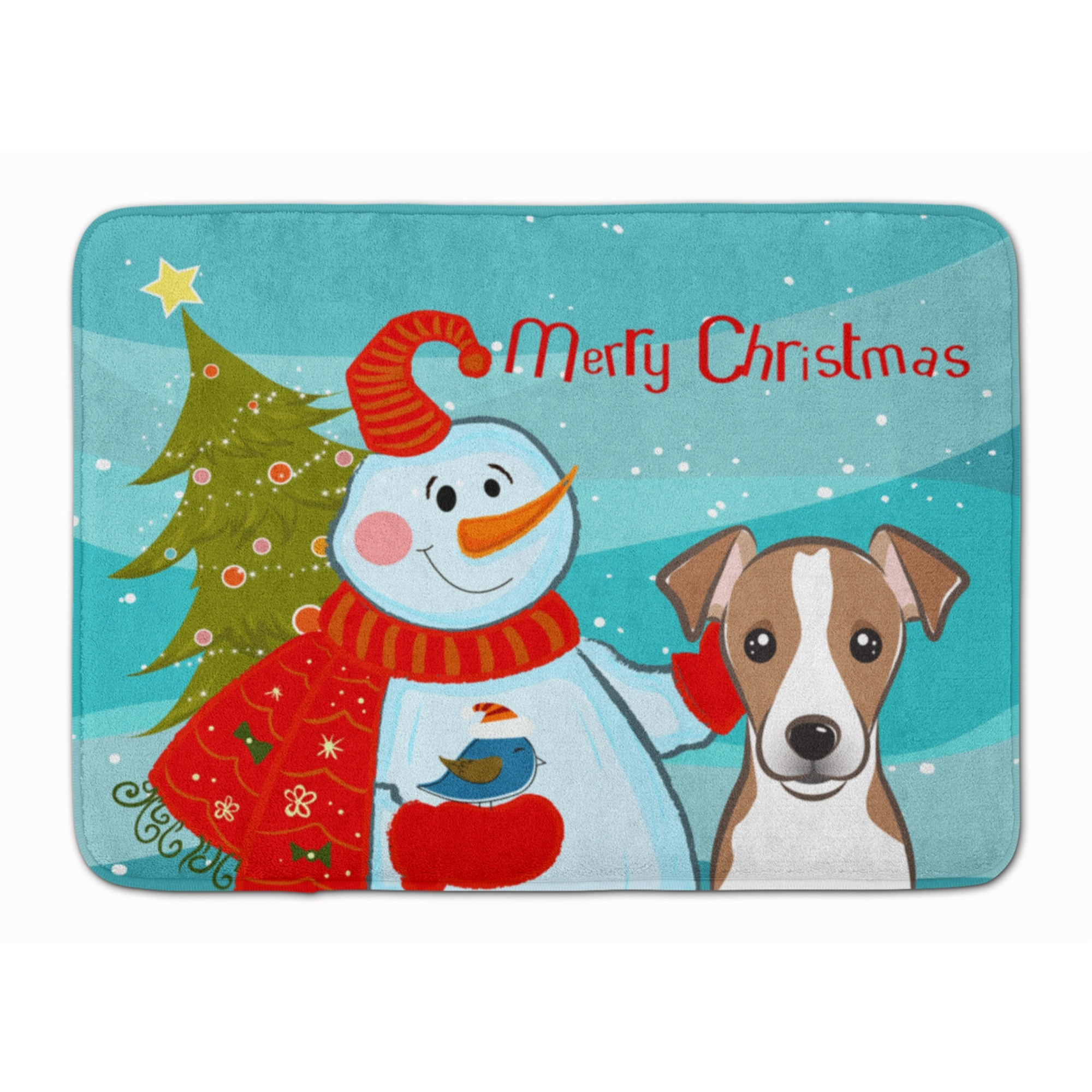 &quotCaroline's Treasures Snowman with Jack Russell Terrier, 19"" x 27"", Multicolor"