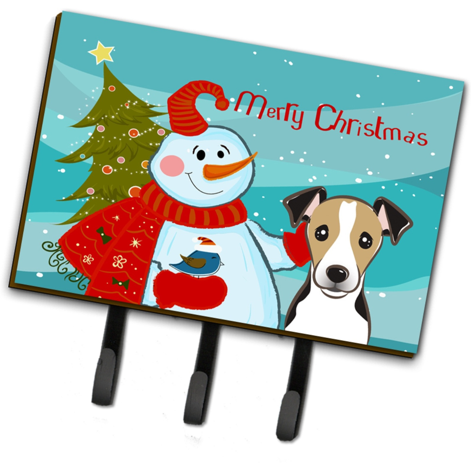 &quotCaroline's Treasures BB1881TH68 Snowman with Jack Russell Terrier Leash or Key Holder, Large, Multicolor"