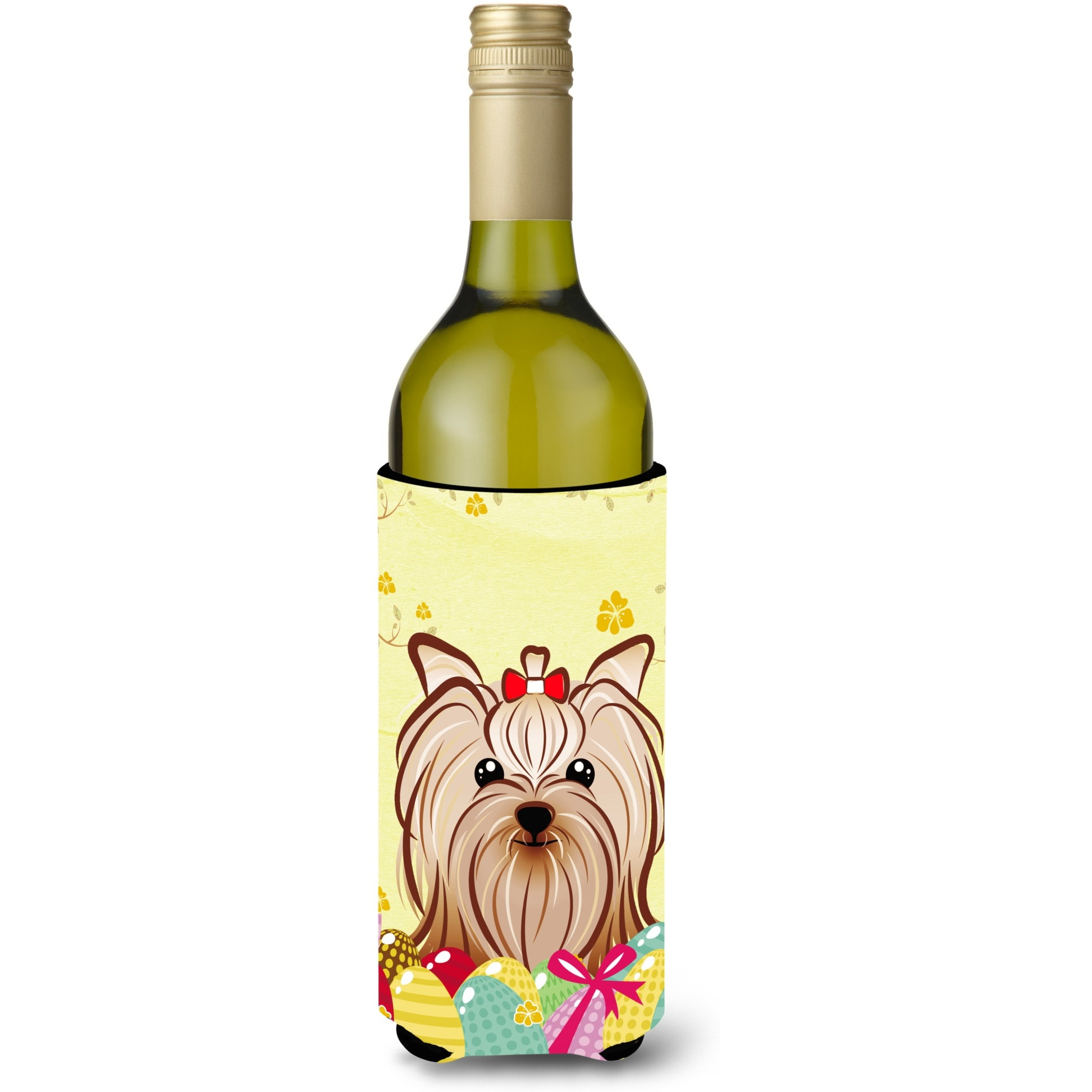 &quotCaroline's Treasures BB1886LITERK "&quotYorkie Yorkshire Terrier Easter Egg Hunt"" Wine Bottle Hugger Koozie, 750ml, Multicolor"