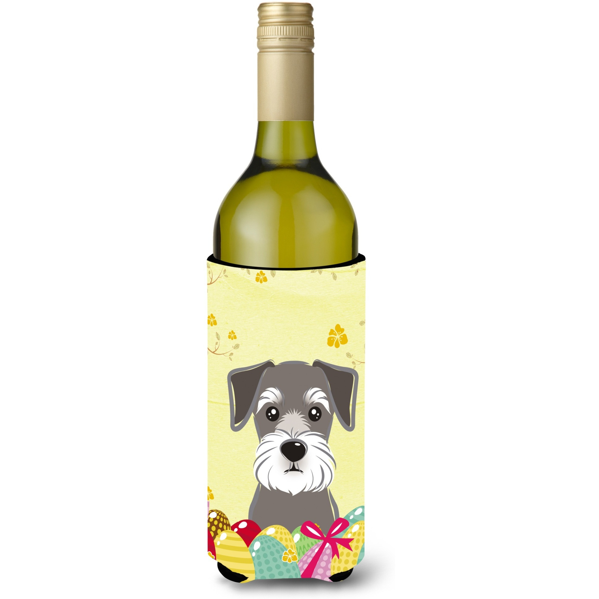 &quotCaroline's Treasures BB1888LITERK "&quotSchnauzer Easter Egg Hunt"" Wine Bottle Hugger Koozie, 750ml, Multicolor"