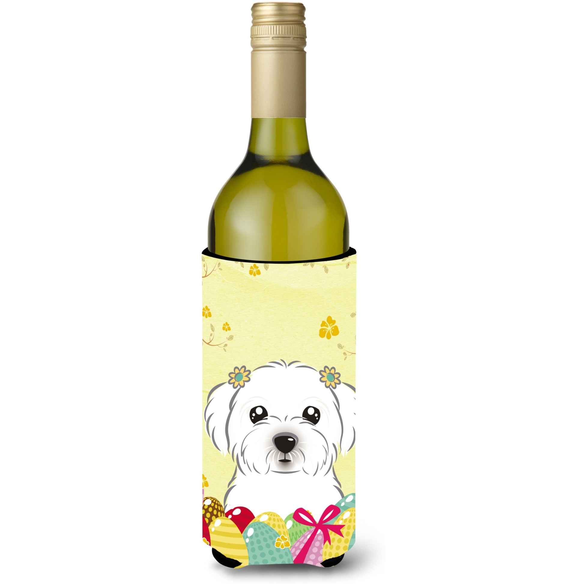 &quotCaroline's Treasures BB1890LITERK "&quotMaltese Easter Egg Hunt"" Wine Bottle Hugger Koozie, 750ml, Multicolor"