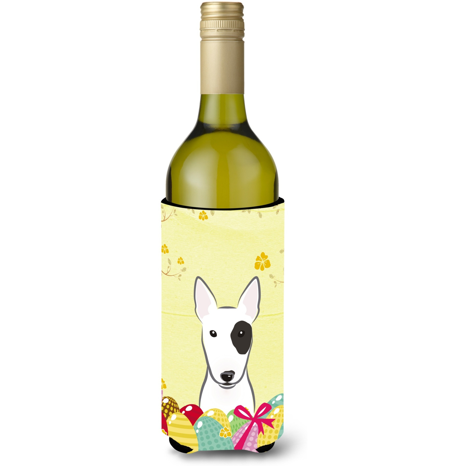 &quotCaroline's Treasures BB1891LITERK "&quotBull Terrier Easter Egg Hunt"" Wine Bottle Hugger Koozie, 750ml, Multicolor"