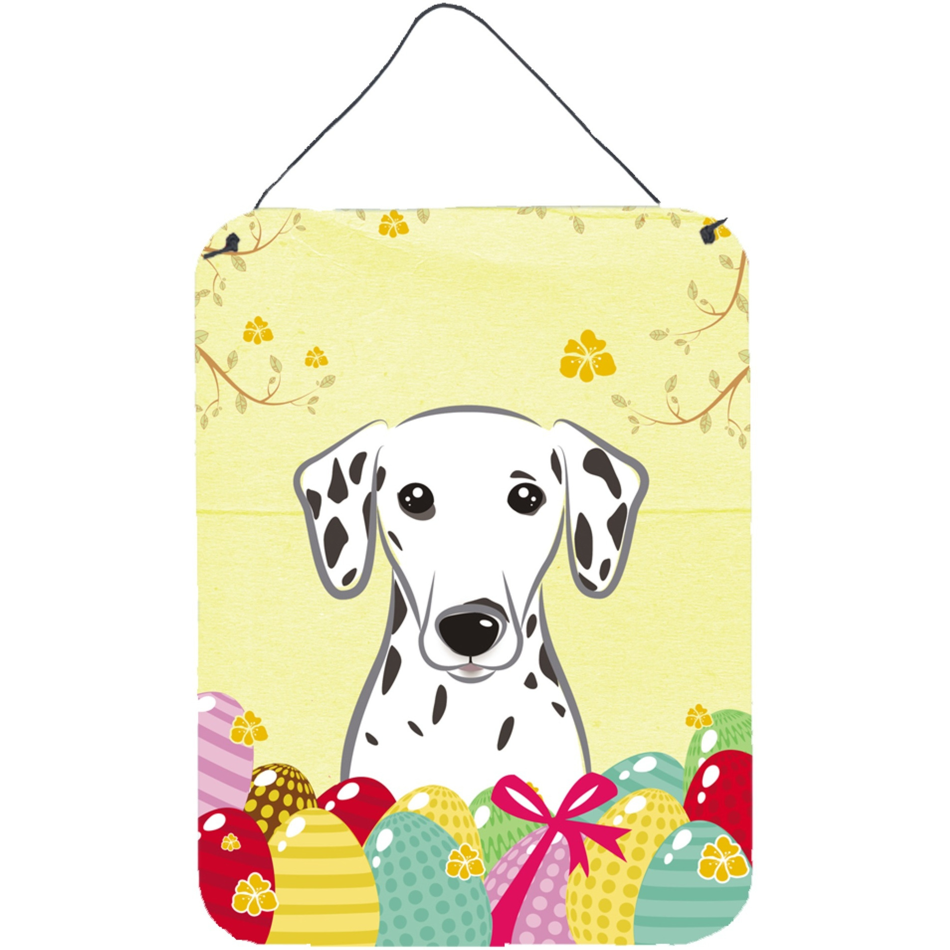 &quotCaroline's Treasures Dalmatian Easter Egg Hunt Wall or Door Hanging Prints BB1892DS1216, 16HX12W, Multicolor"