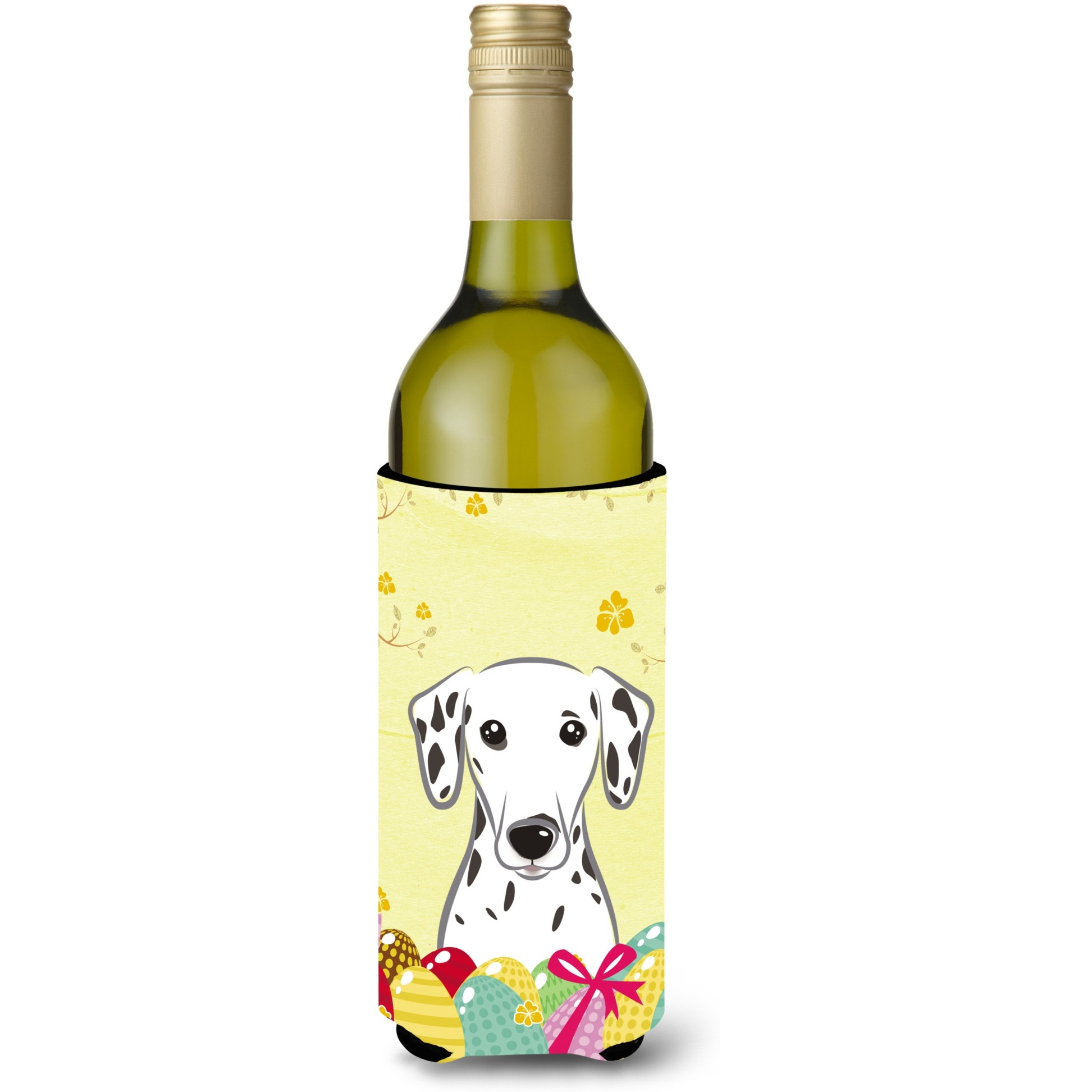 &quotCaroline's Treasures BB1892LITERK "&quotDalmatian Easter Egg Hunt"" Wine Bottle Hugger Koozie, 750ml, Multicolor"