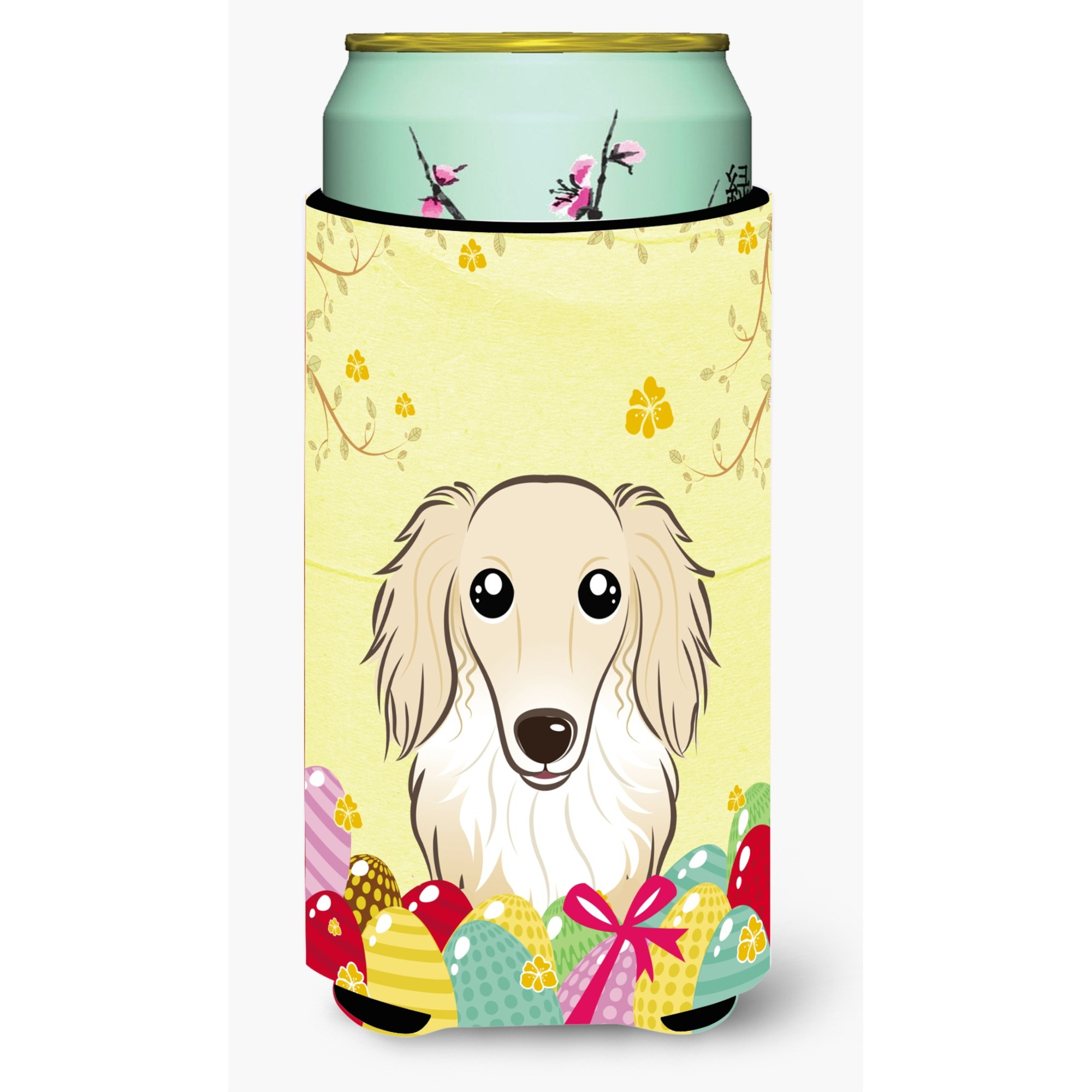 &quotCaroline's Treasures BB1894TBC "&quotLonghair Crme Dachshund Easter Egg Hunt"" Tall Boy Hugger Koozie, Multicolor"